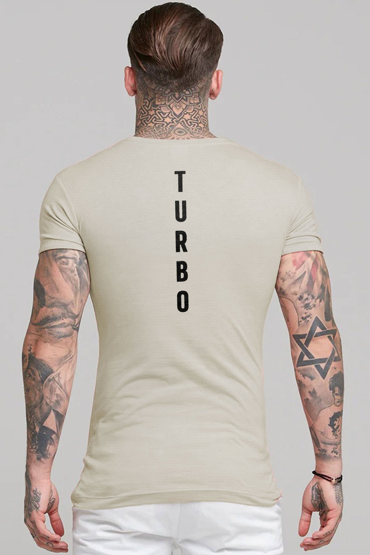 Turbo 'Aero-Flow' Perforated Running Dry-Fit Tee In Beige