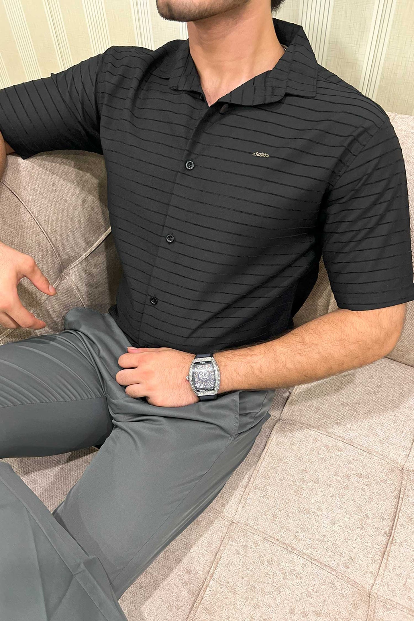 Turbo Snitch Striped Casual Shirt