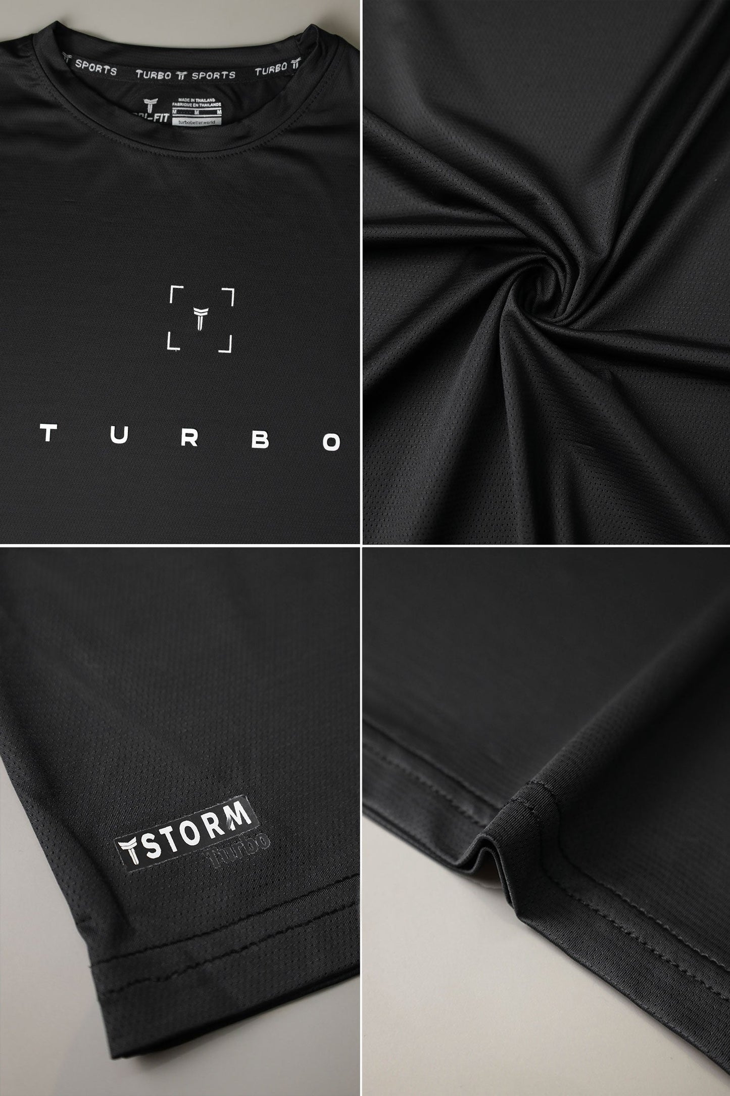 Turbo Scan Energy Breathable Mesh Dry-Fit Tee In Black