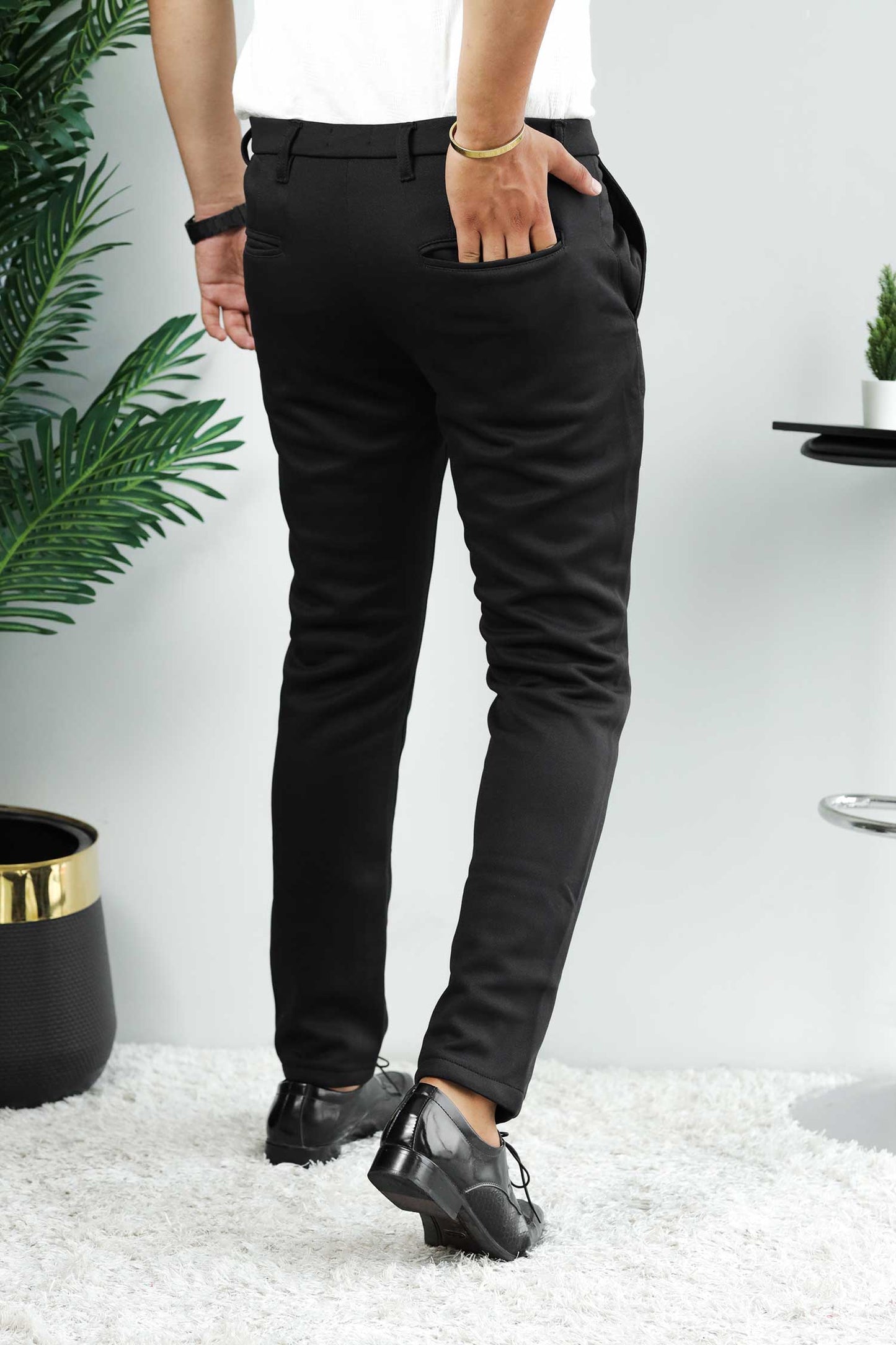 Elegant Self Texture Knitted Cotton Ankle fit Pant
