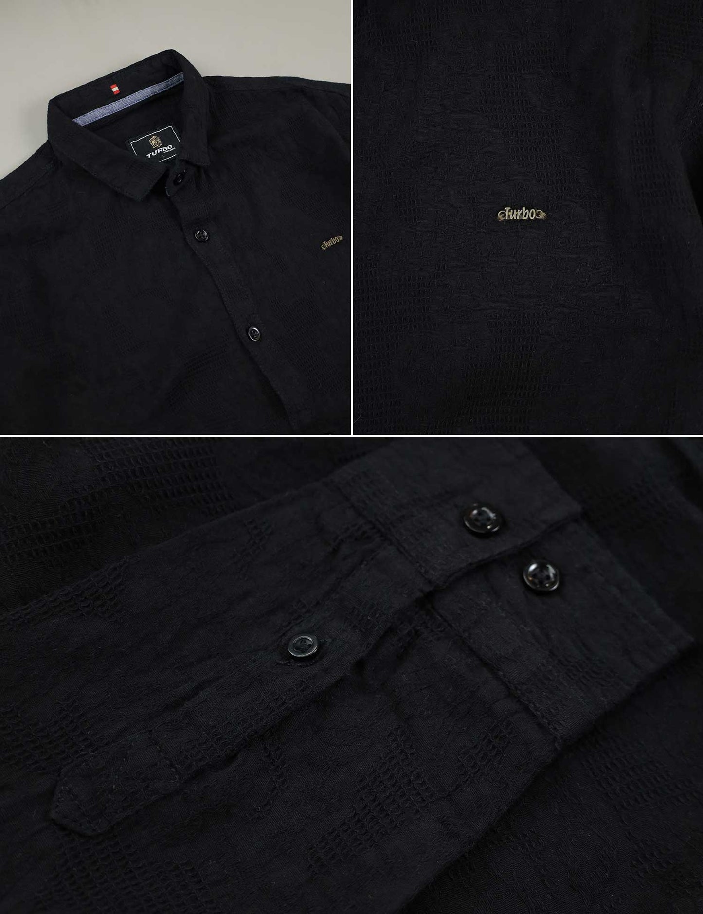 Fabrico Long Sleeve Cotton Casual Shirt In Black