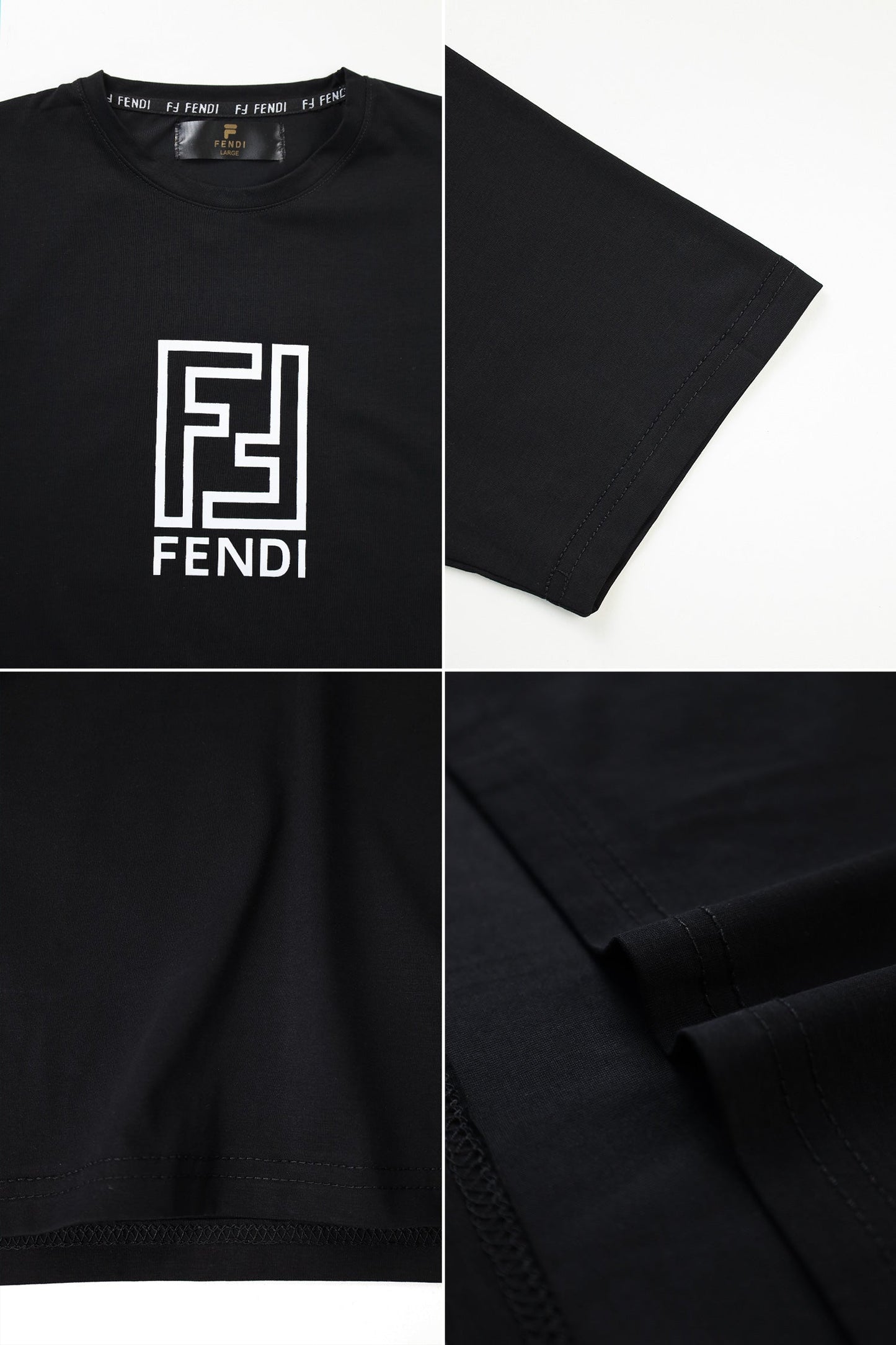 Fndi Labyrinth Monogram Classic Crew Neck Tee