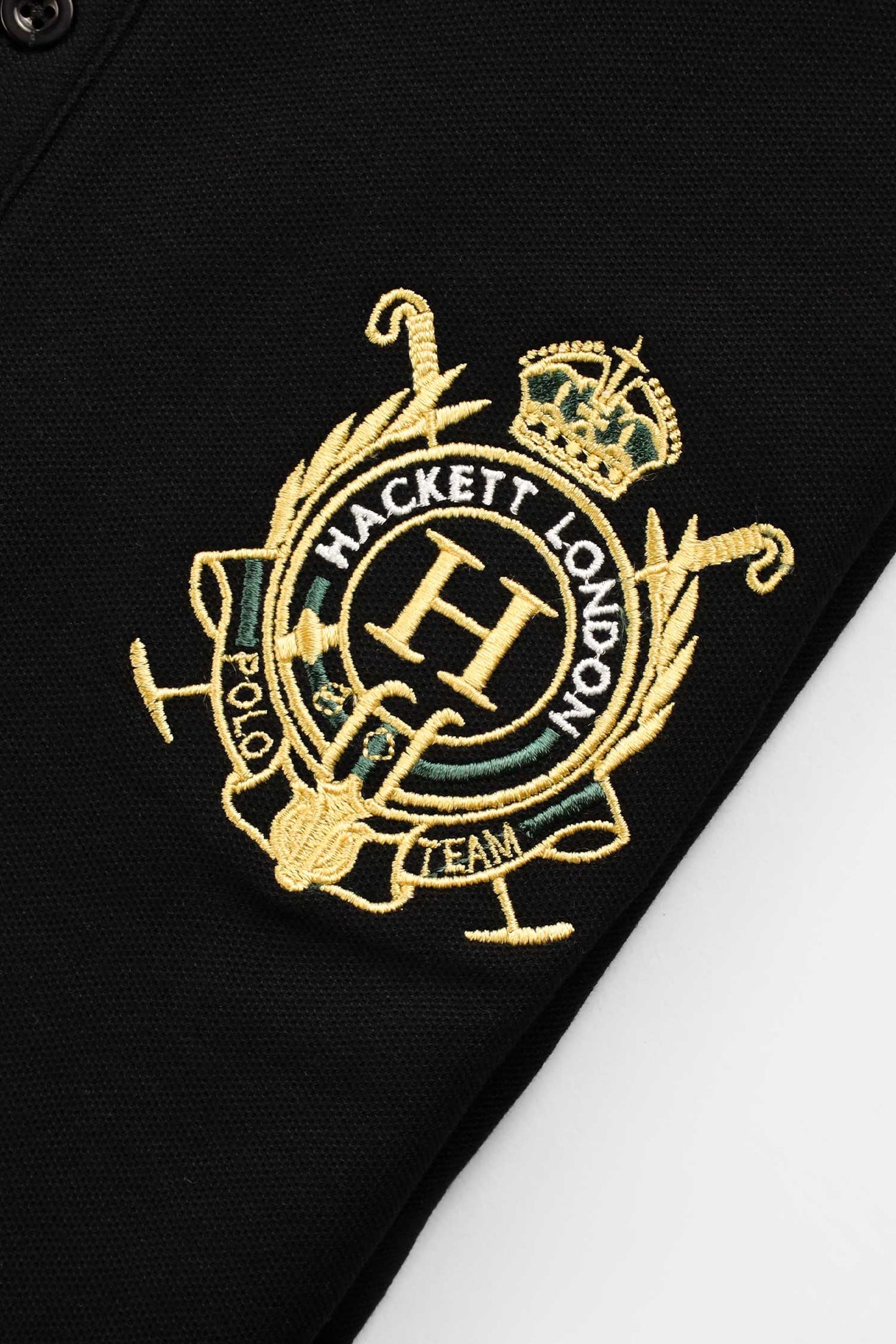 Hackt Lndn Heritage Crown Graphic Men's Polo Shirt In Black