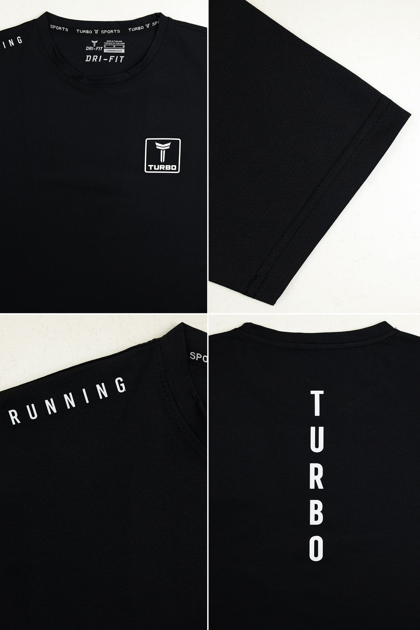 Turbo 'Aero-Flow' Perforated Running Dry-Fit Tee In Black