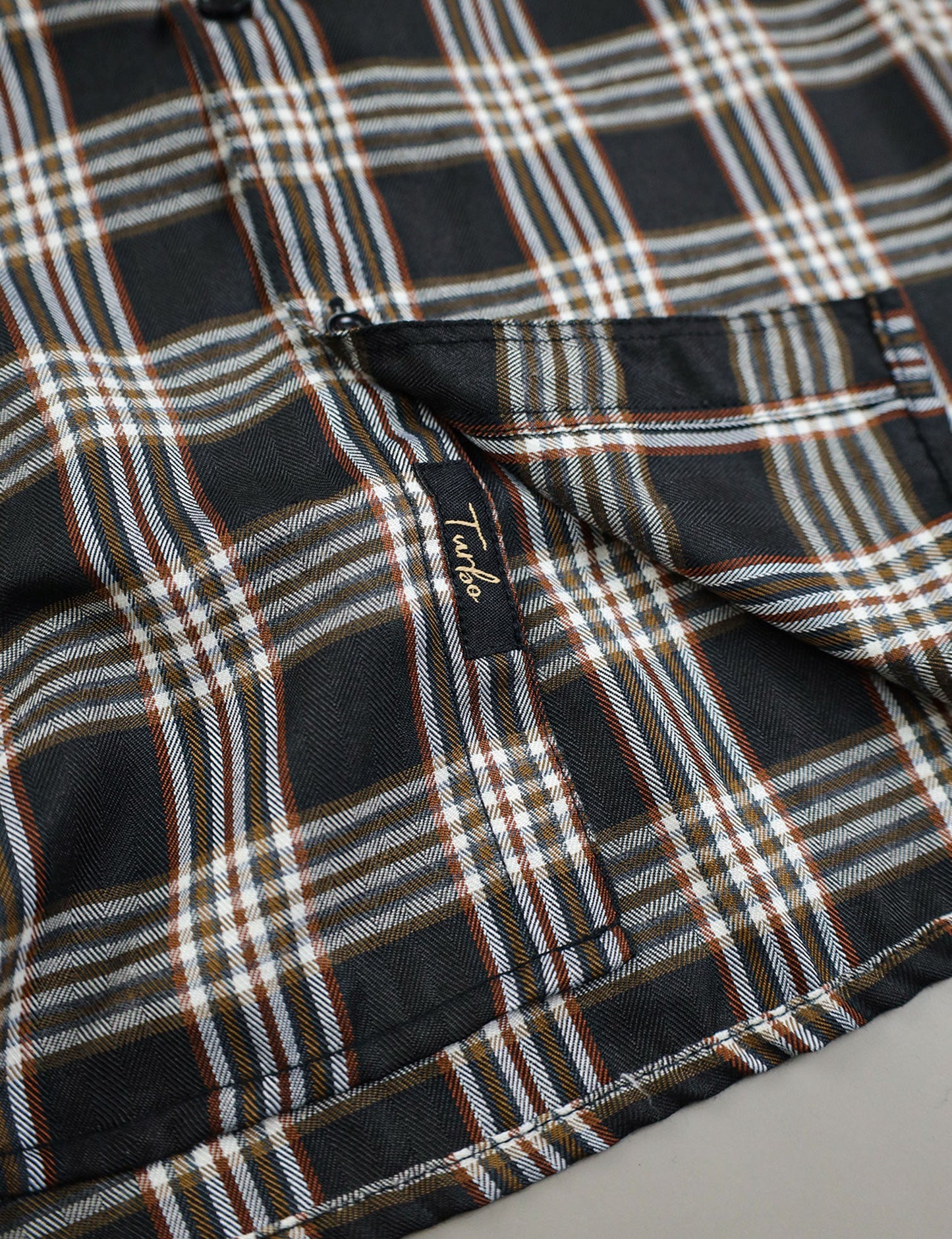 Turbo Tattersall Checkered Long Sleeve Cotton Casual Shirt In Black