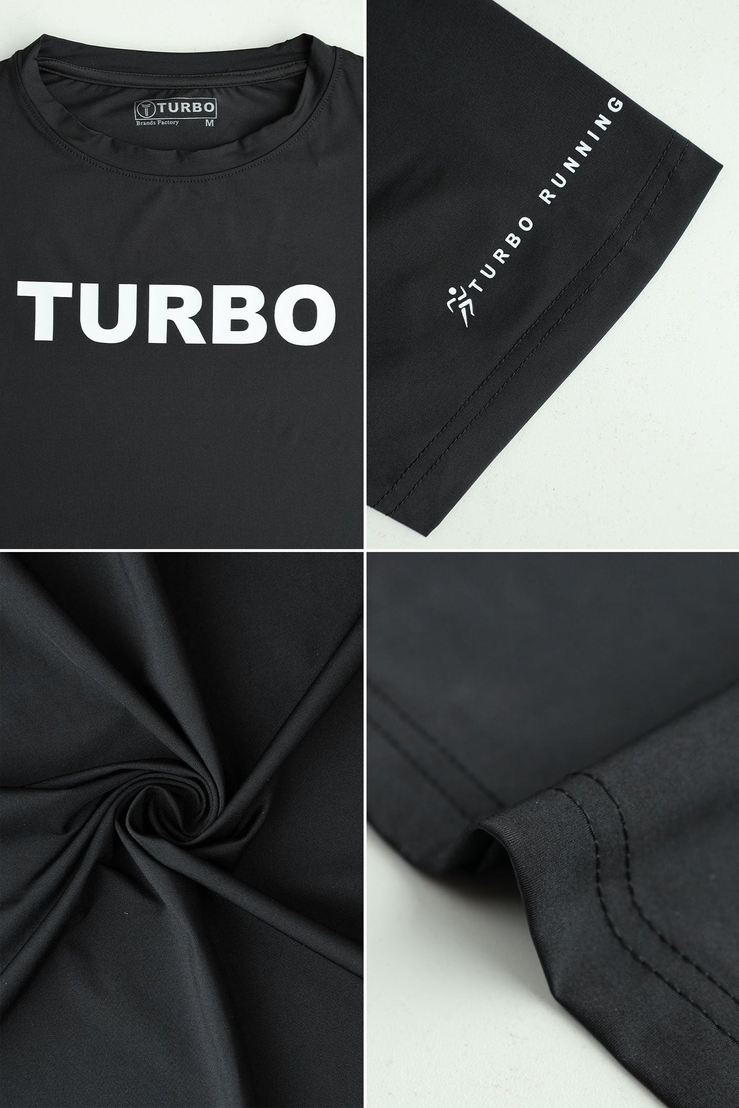 Turbo 'The Running Club' Performance Dry-Fit Tee In Black