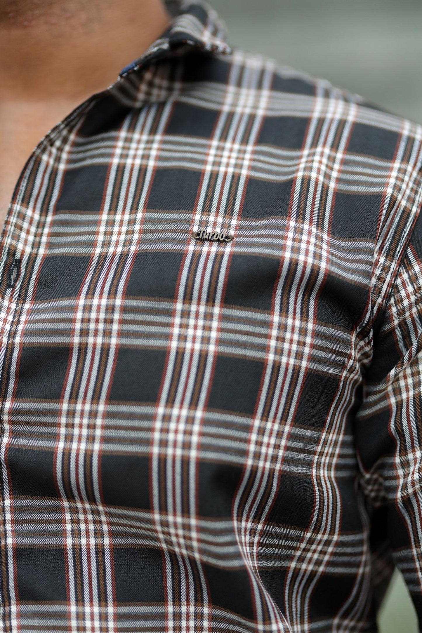 Turbo Tattersall Checkered Long Sleeve Cotton Casual Shirt