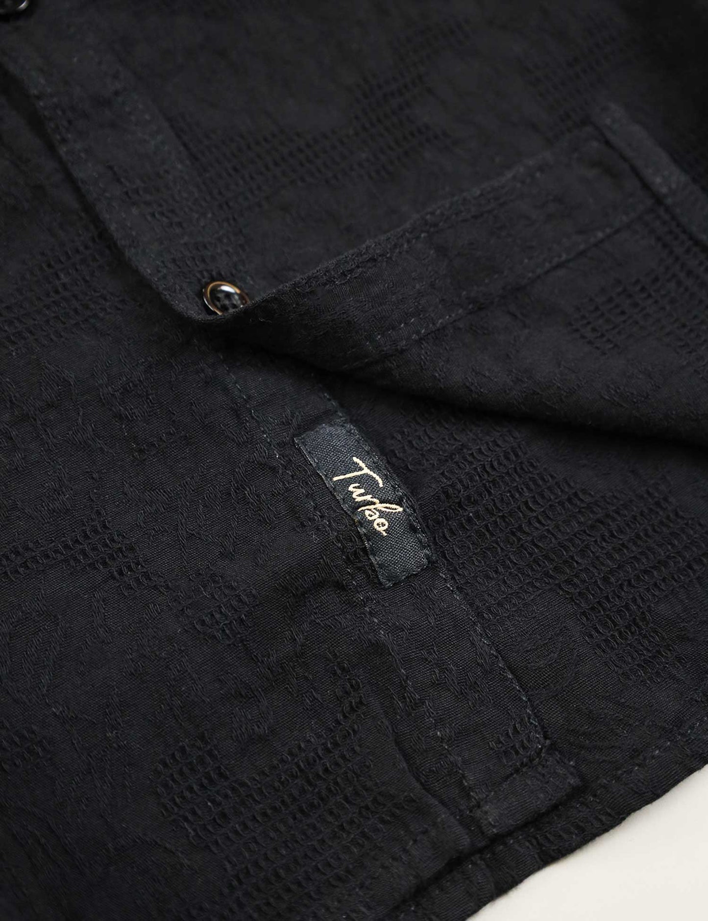 Fabrico Long Sleeve Cotton Casual Shirt In Black