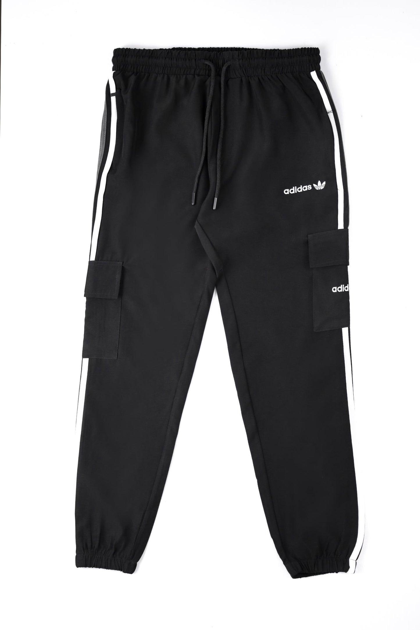 Adds Micro Stripes Slimfit Imported Sportswear Trouser In Black