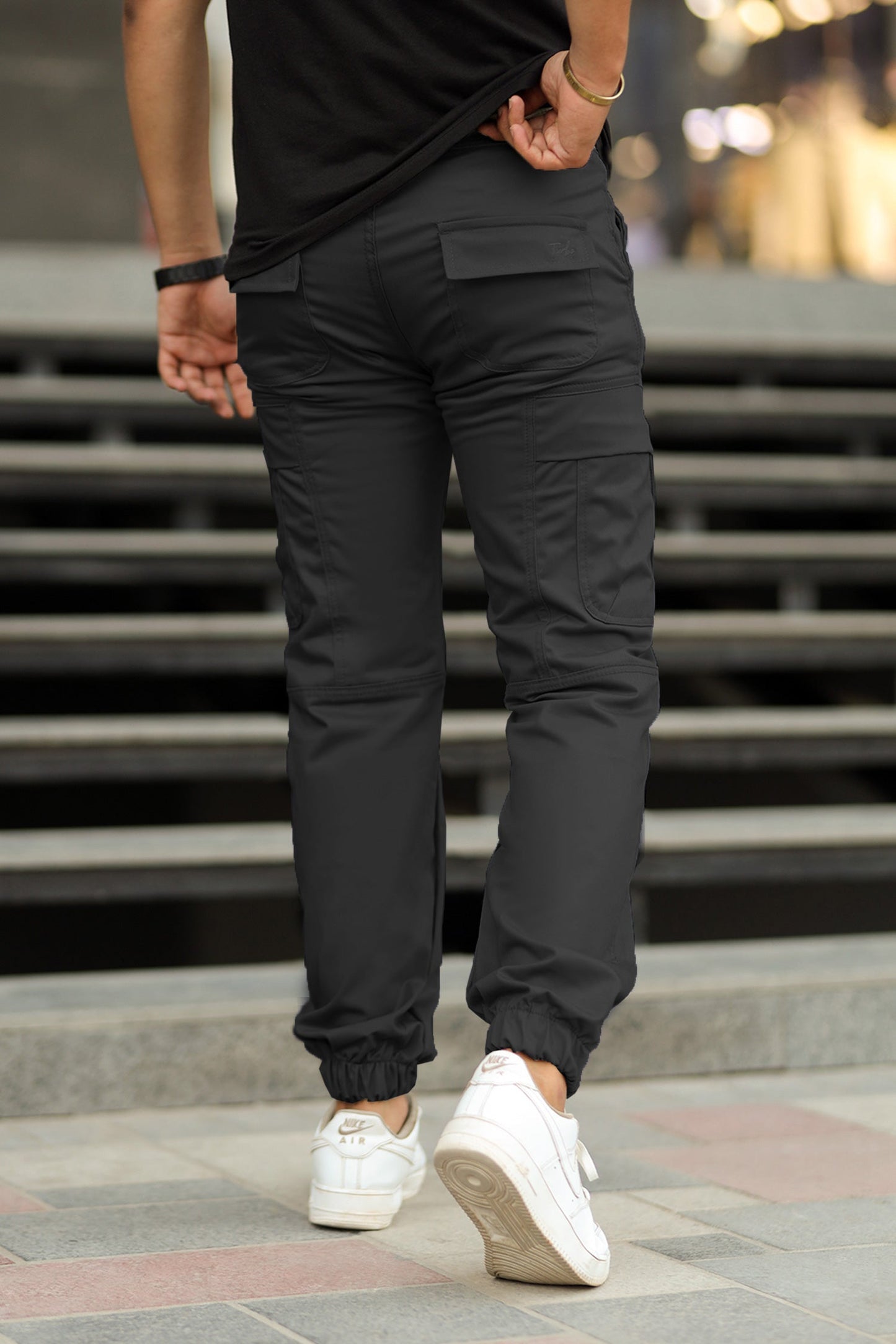 Turbo's Essential Baggy Fit Cargo Trouser In Black