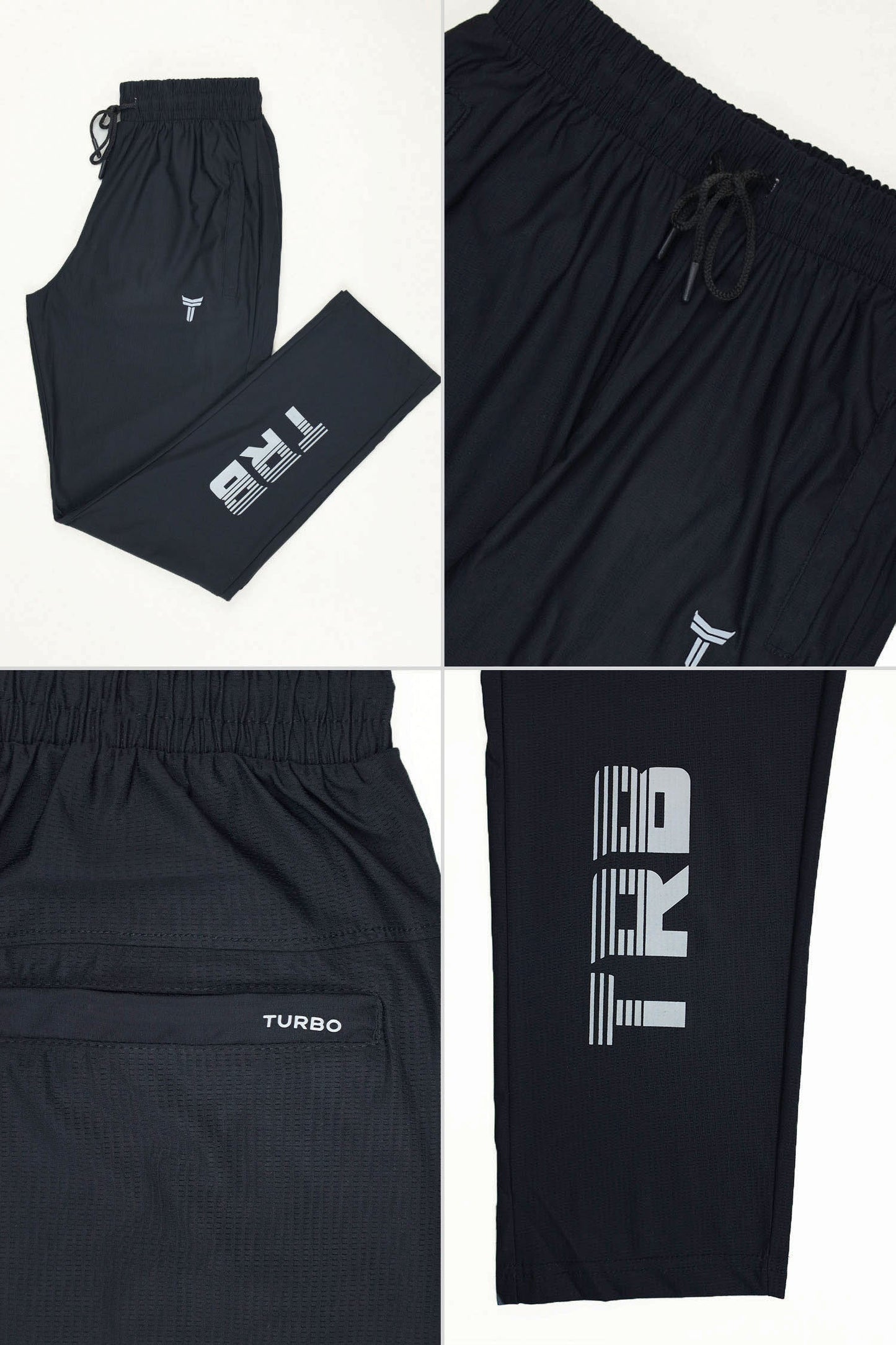 Turbo 'TRB Division' Sportswear Mesh Dry-fit Trouser In Black