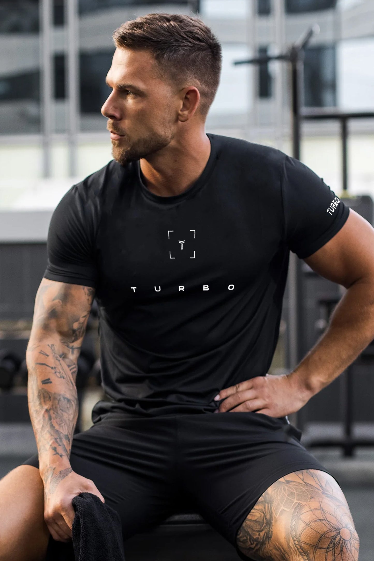 Turbo Scan Energy Breathable Mesh Dry-Fit Tee In Black