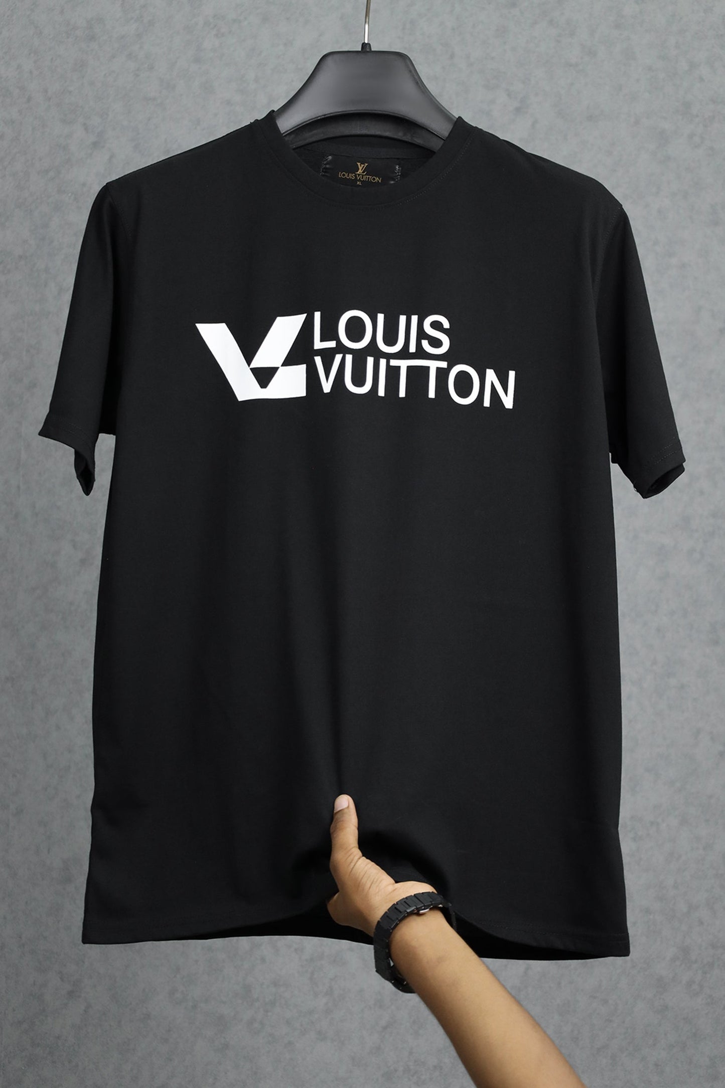 LV Maze Logo Statement Graphic Crew Neck Tee