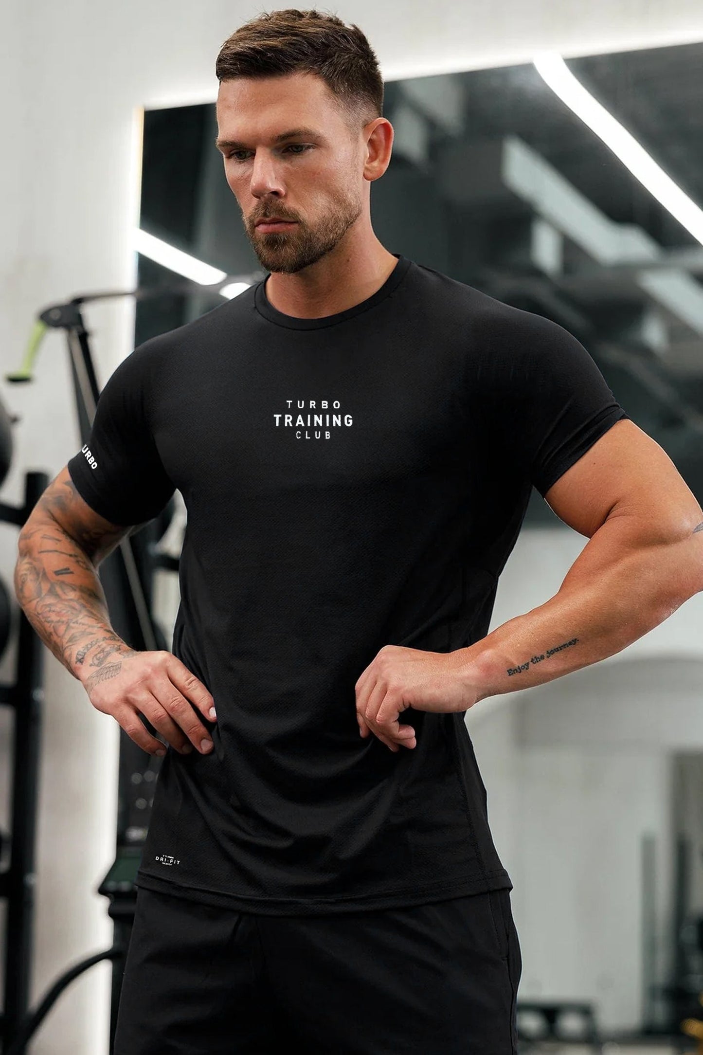 Turbo Training Club Climacool Mesh Dry-Fit Tee In Black