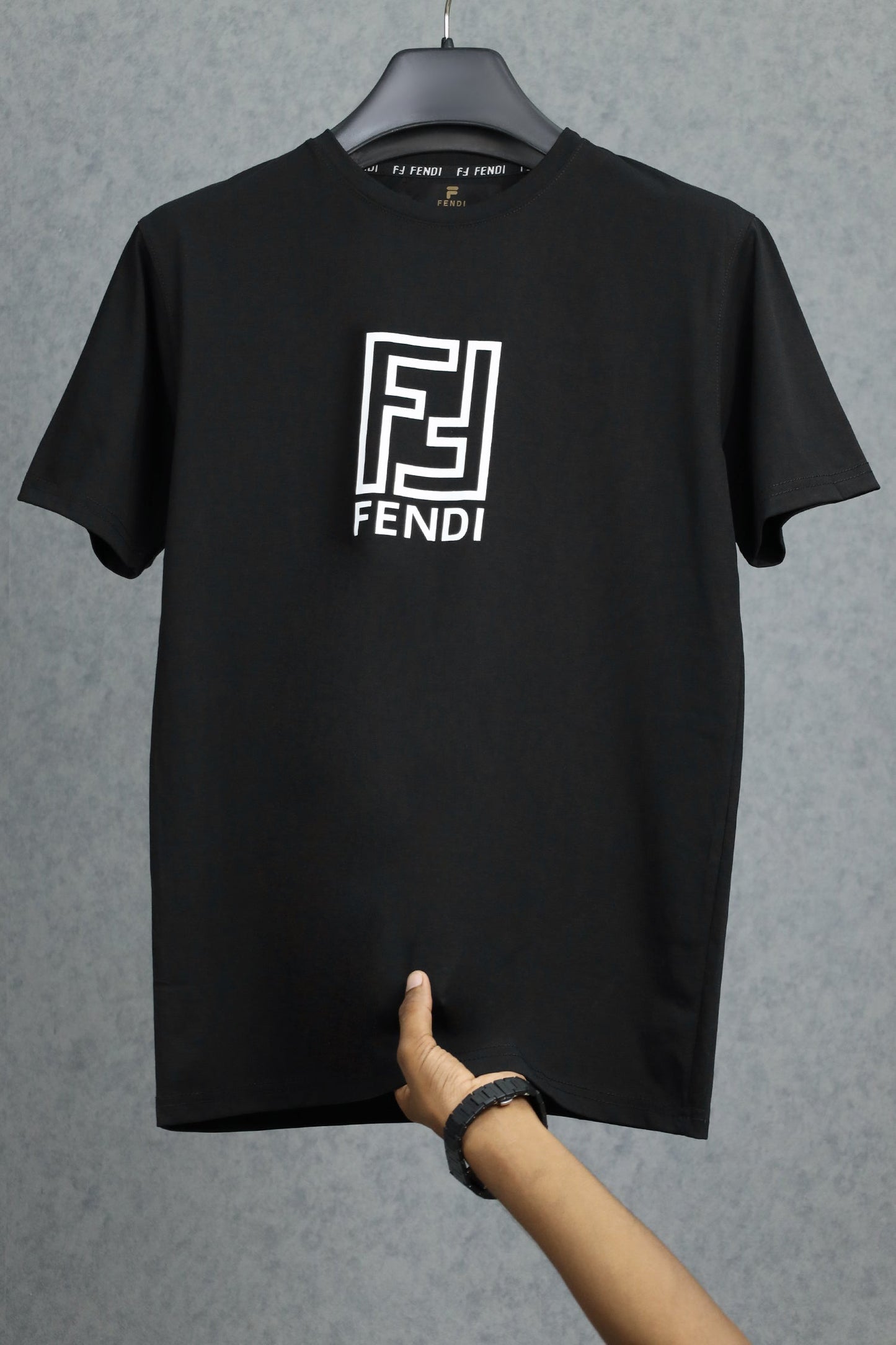 Fndi Labyrinth Monogram Classic Crew Neck Tee