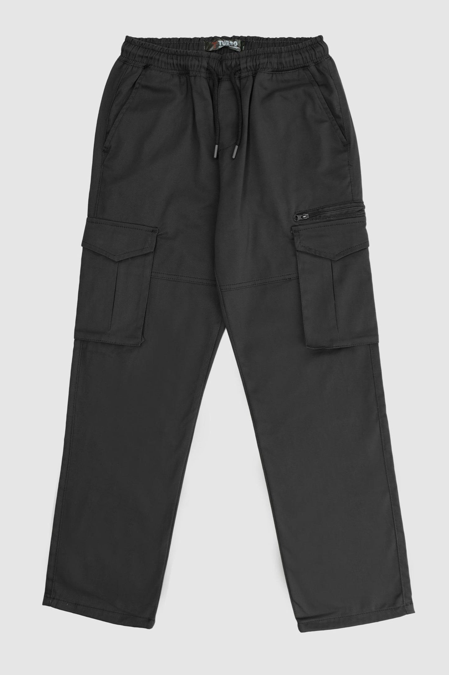 Turbo 'Recon' Division Zip-Detail Loose Bottom Cargo Trouser In Black