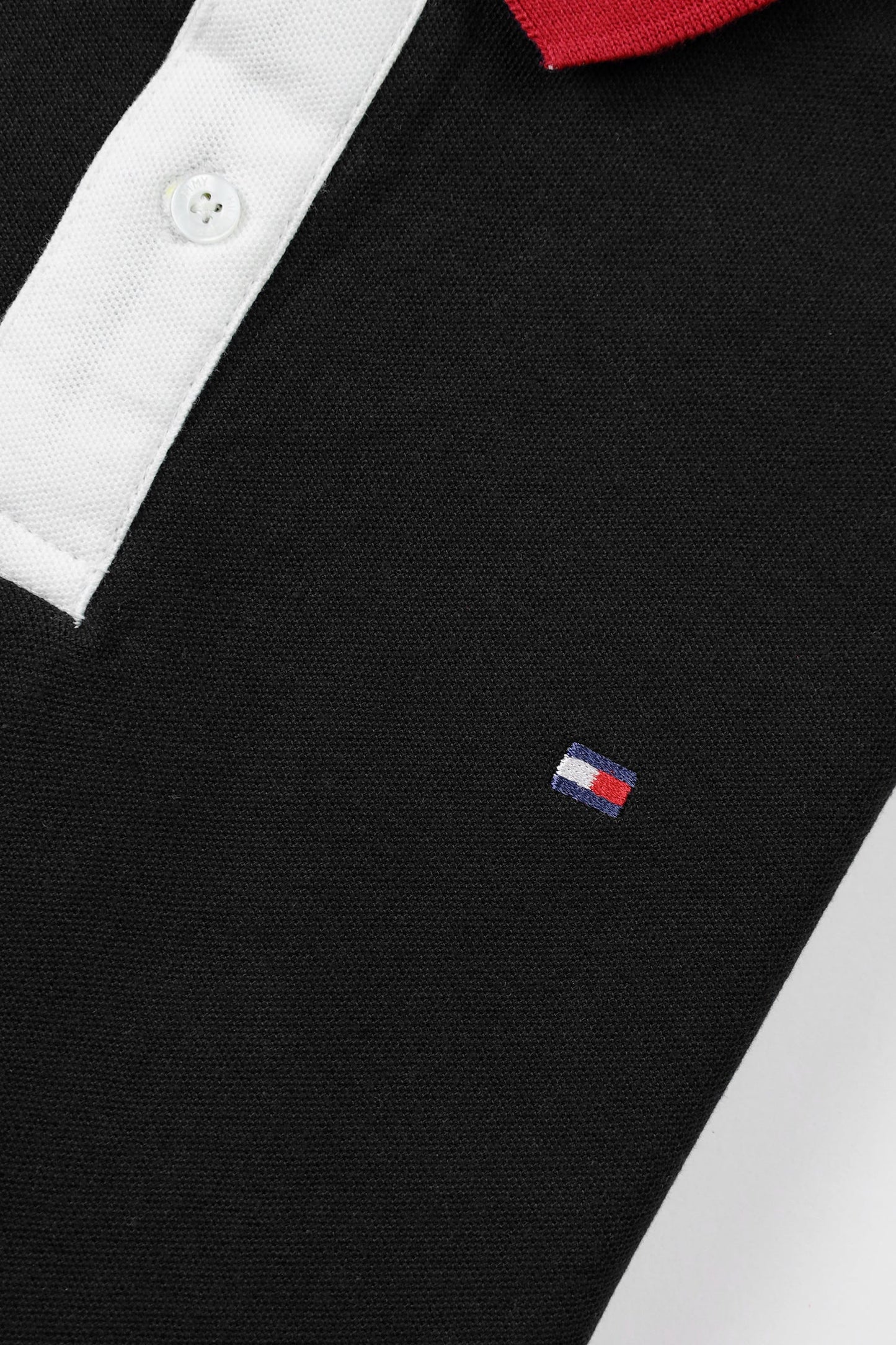 Tomy Signature Dual Tone Men's Polo Shirt In Black