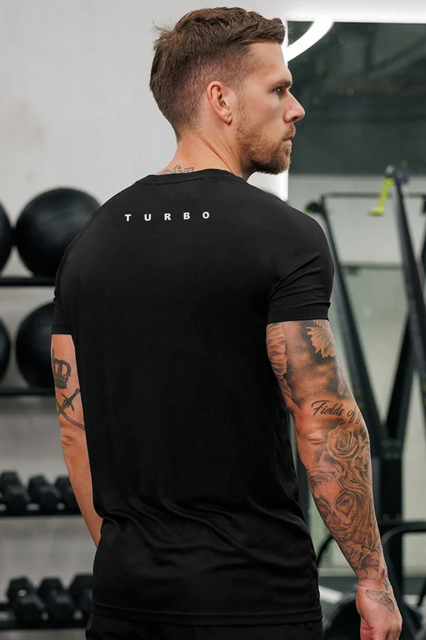 Turbo Multi-Sport Versatile Performance Dry-Fit Tee In Black