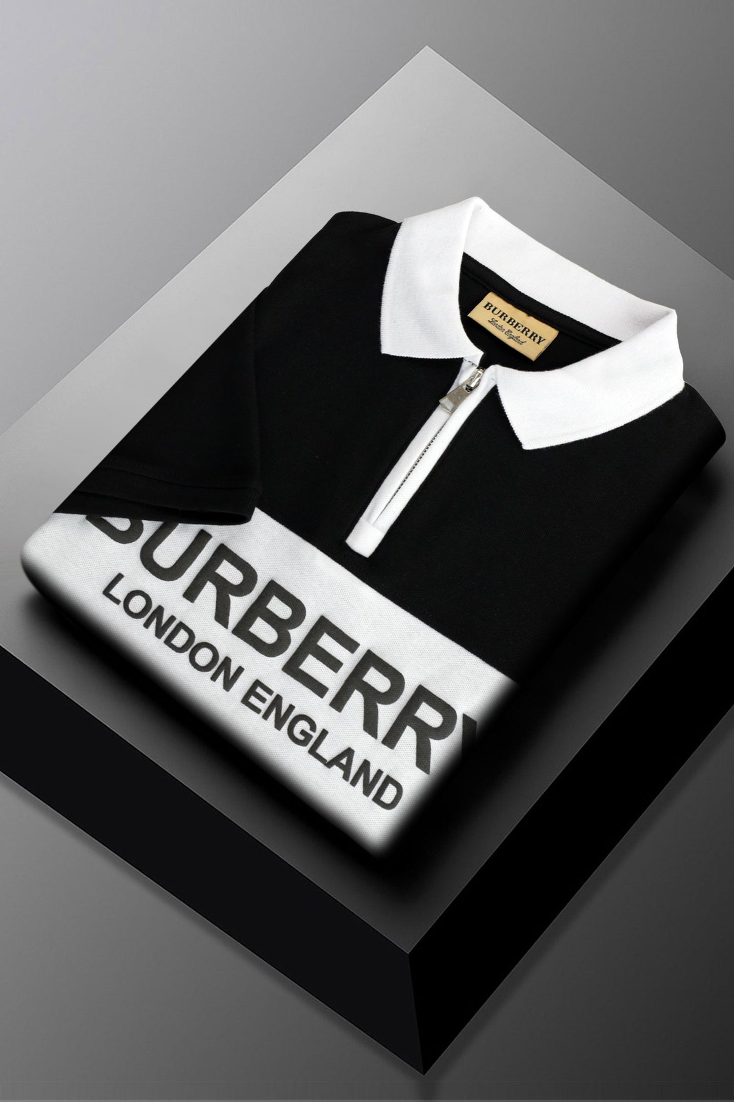 Brbrry 'The Lndn Englnd' Edition Zip Men's Polo Shirt