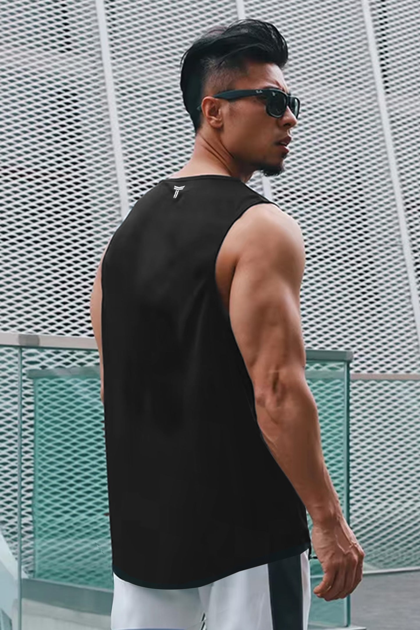 Turbo 'The Iron Grind' Performance Men Sando In Black