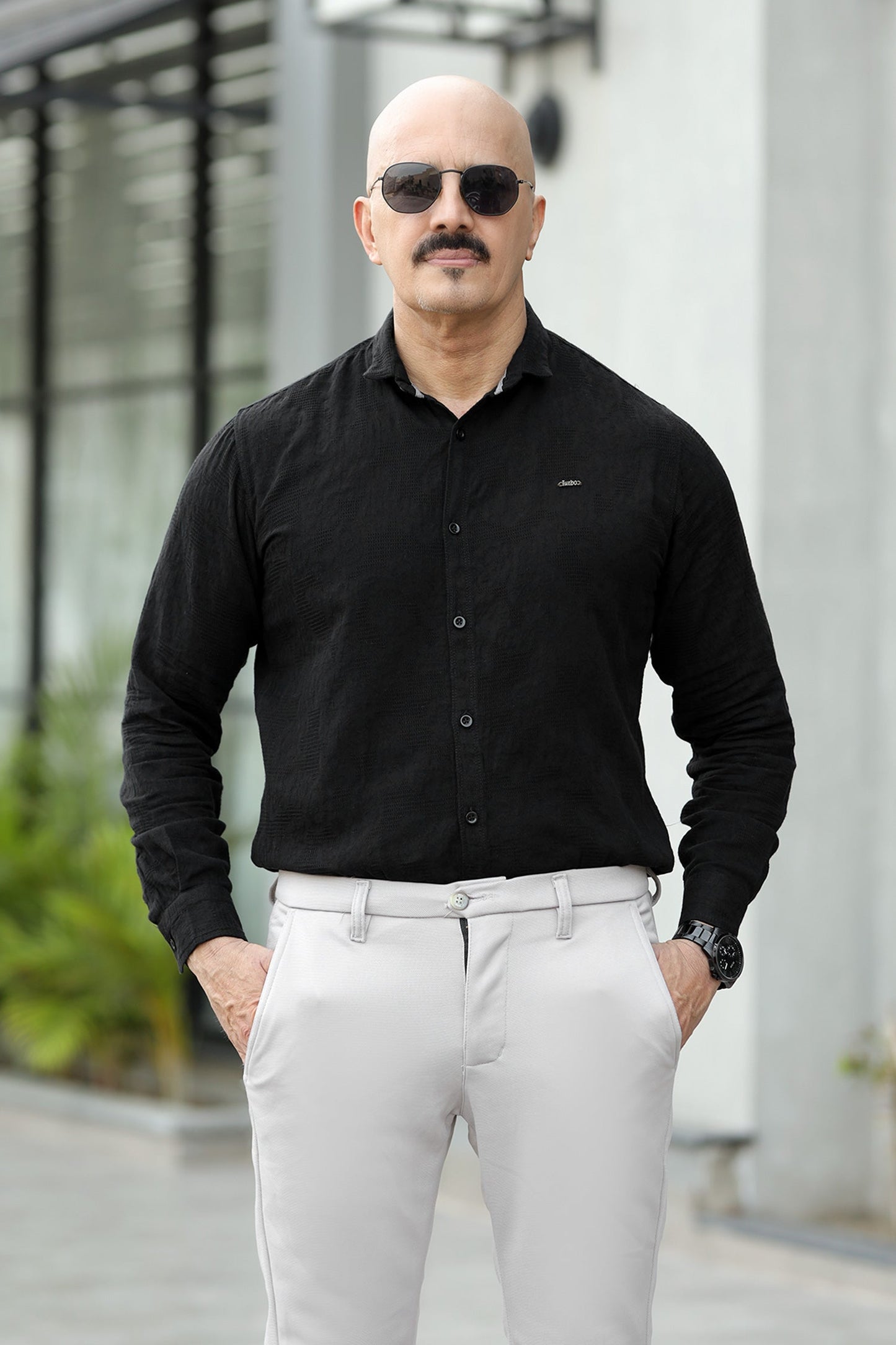 Turbo Vintage Patterend Long Sleeve Cotton Casual Shirt