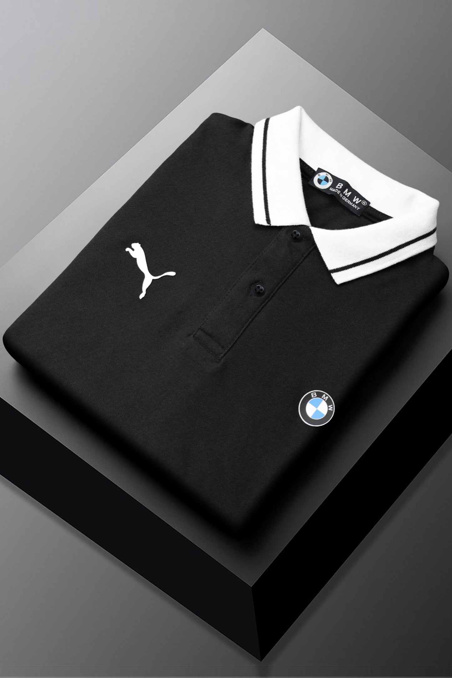 Pma BMW M Motorsports Edition Men's Polo Shirt In Black