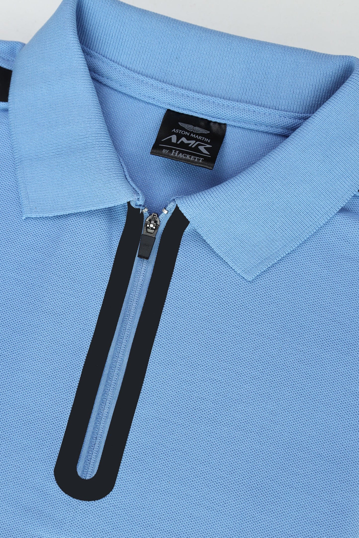 Hackt Lndn AMR Performance Zip-Placket Men's Polo Shirt In Blue