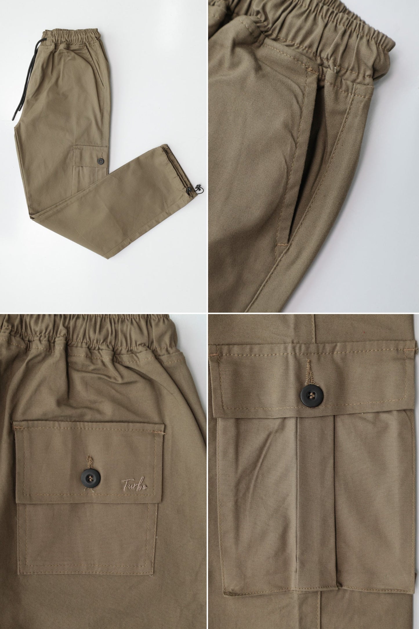 Turbo's 6 Pockets Loose Bottom Cargo Trouser In Coffee