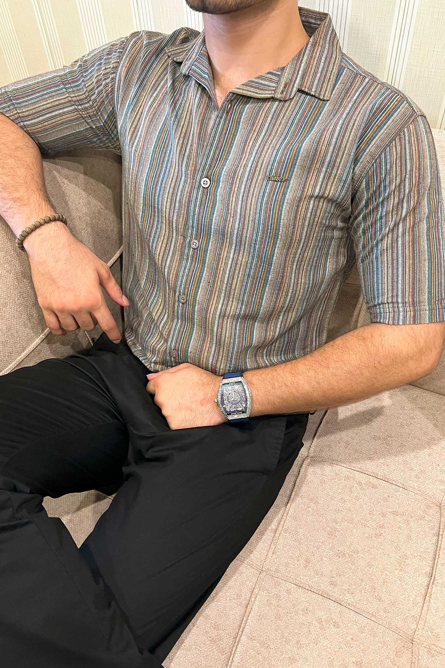 Turbo Spring Edit Textured Casual Shirt