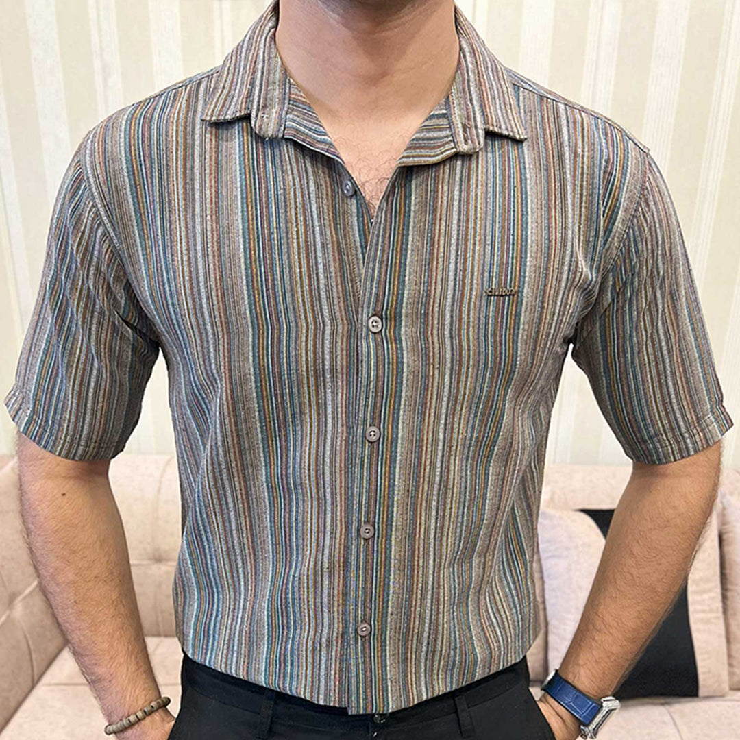 Turbo Spring Edit Textured Casual Shirt In Charcoal