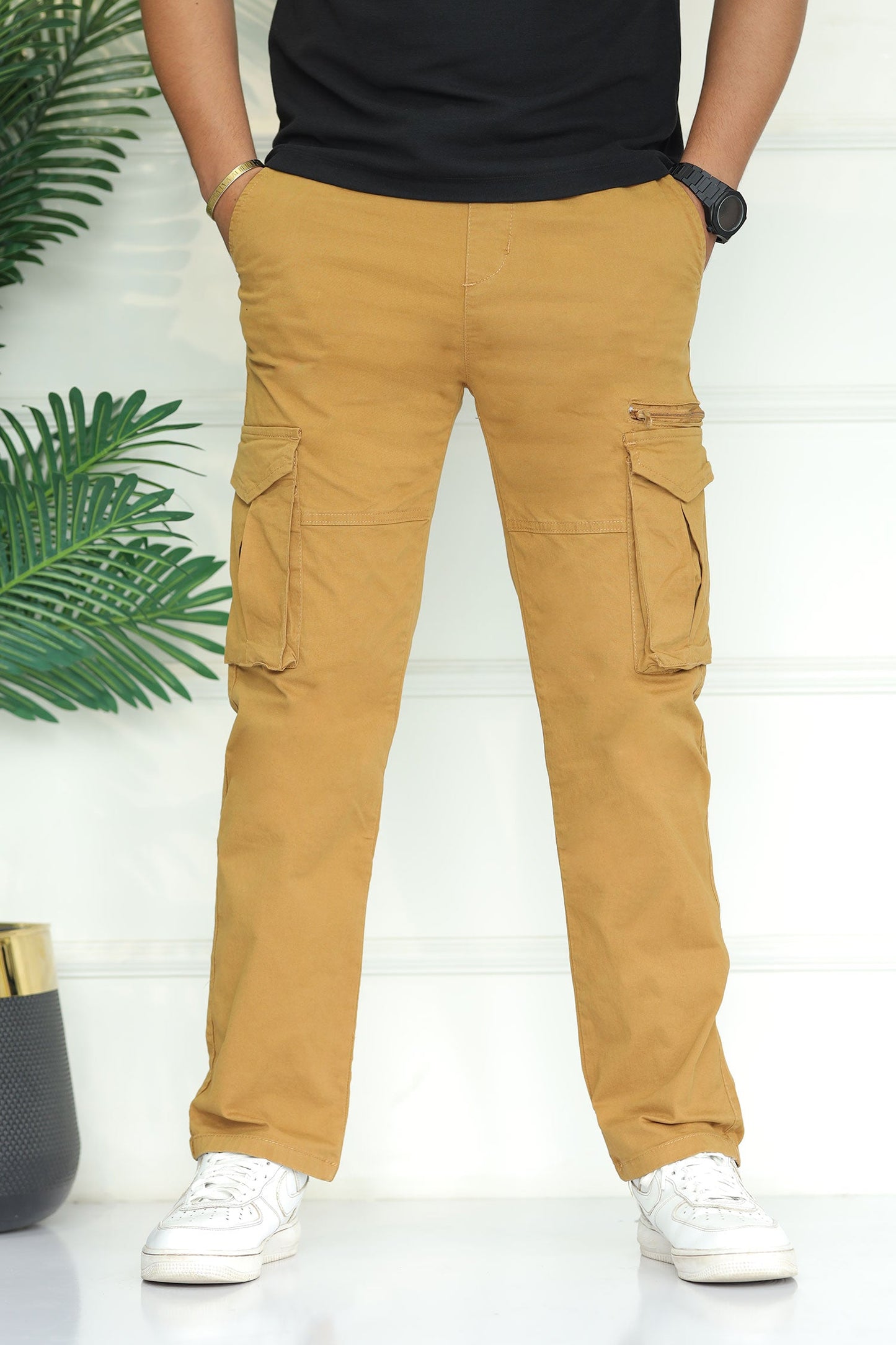 Turbo 'Recon' Division Zip-Detail Loose Bottom Cargo Trouser In Camel