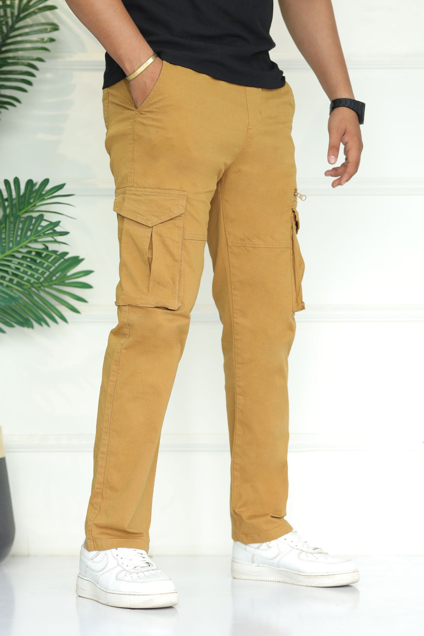 Turbo 'Recon' Division Zip-Detail Loose Bottom Cargo Trouser In Camel