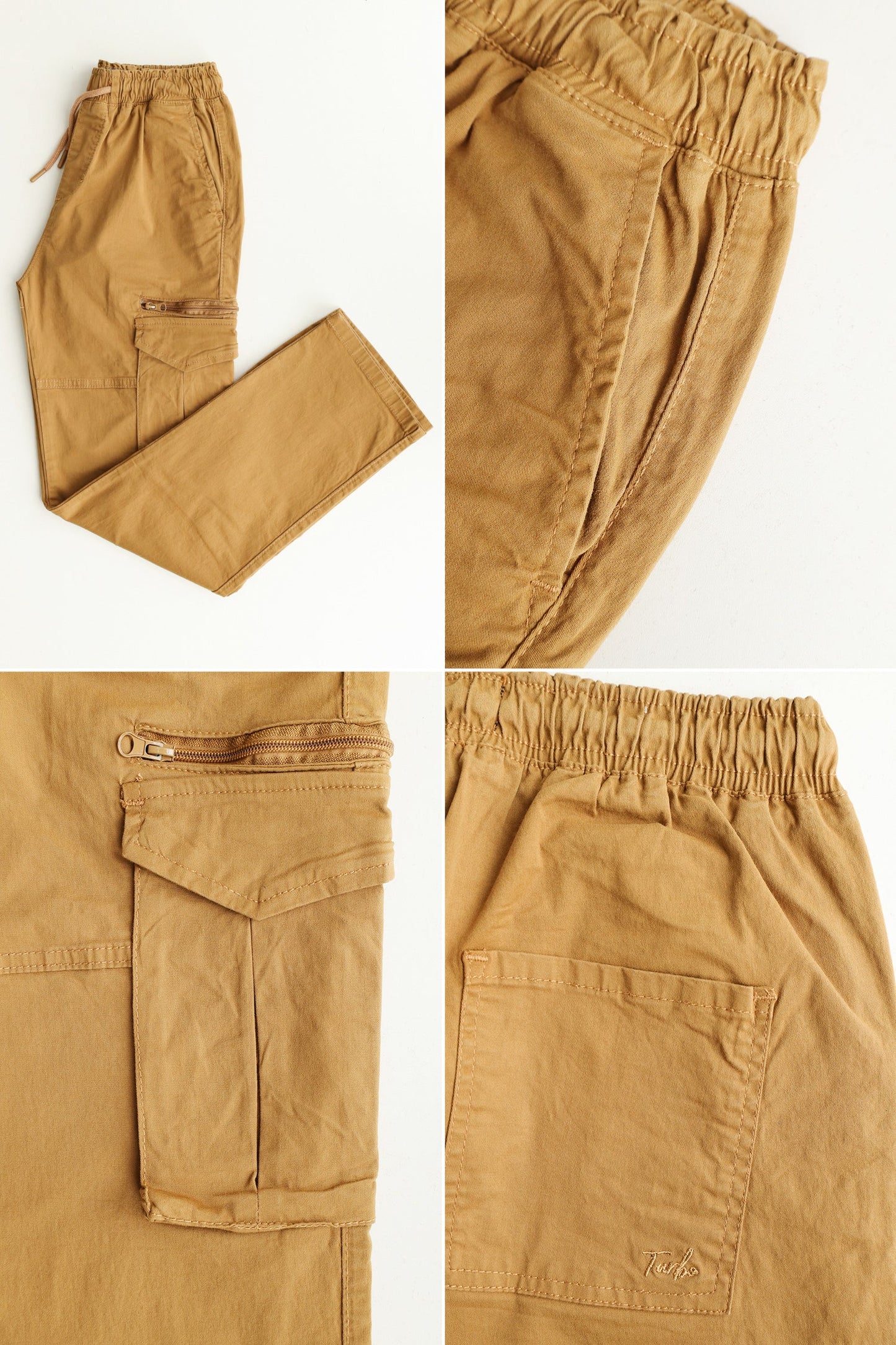 Turbo 'Recon' Division Zip-Detail Loose Bottom Cargo Trouser In Camel
