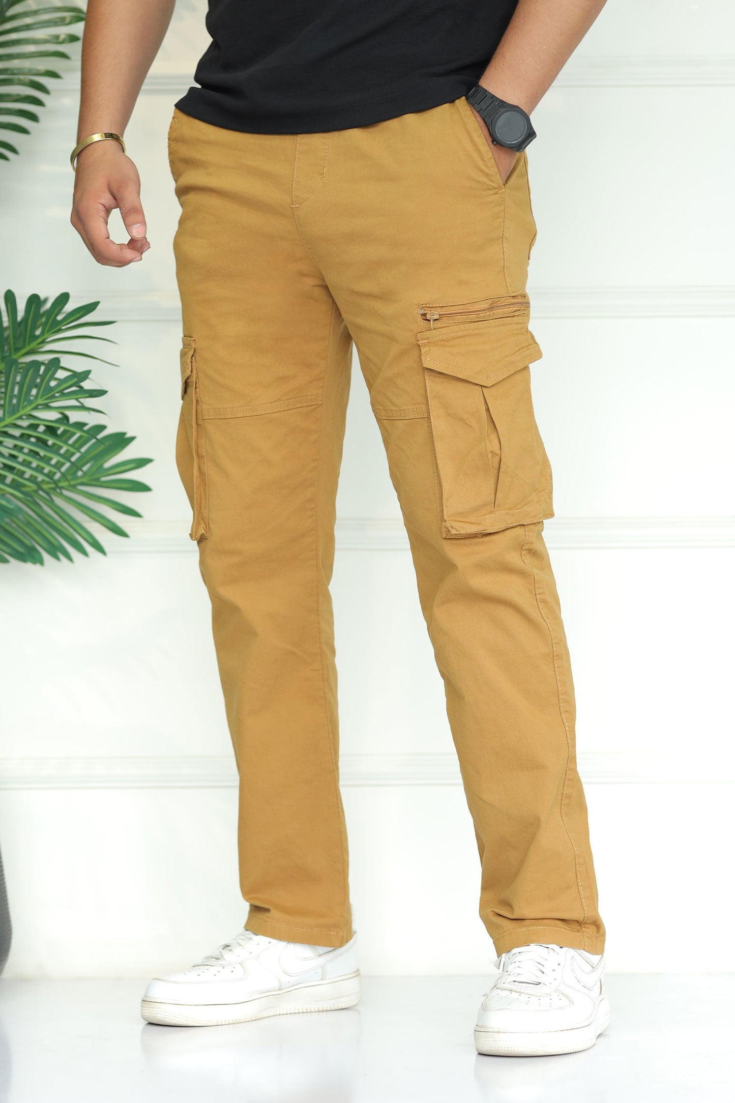 Turbo 'Recon' Division Zip-Detail Loose Bottom Cargo Trouser In Camel