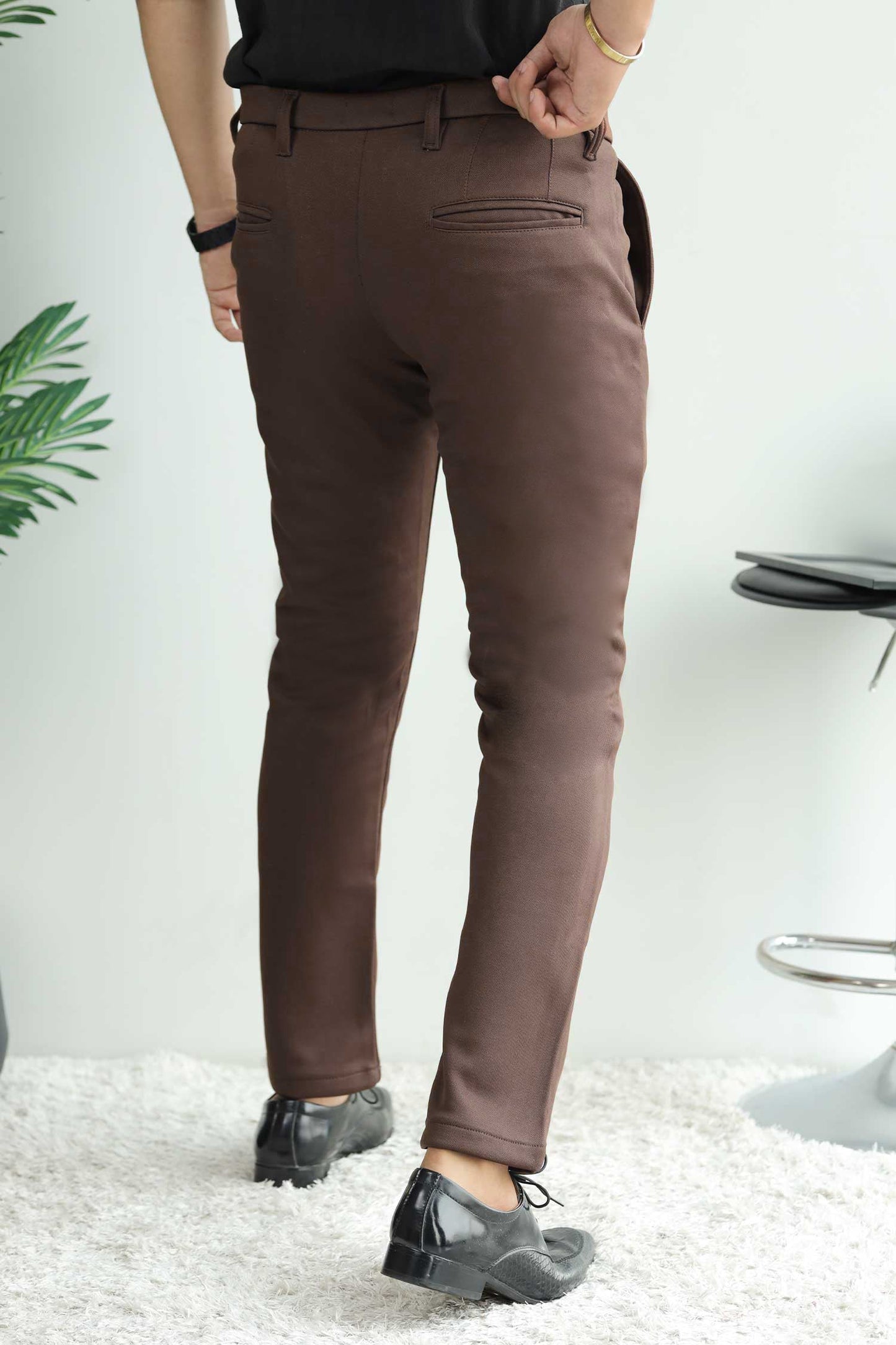 Elegant Self Texture Knitted Cotton Ankle fit Pant