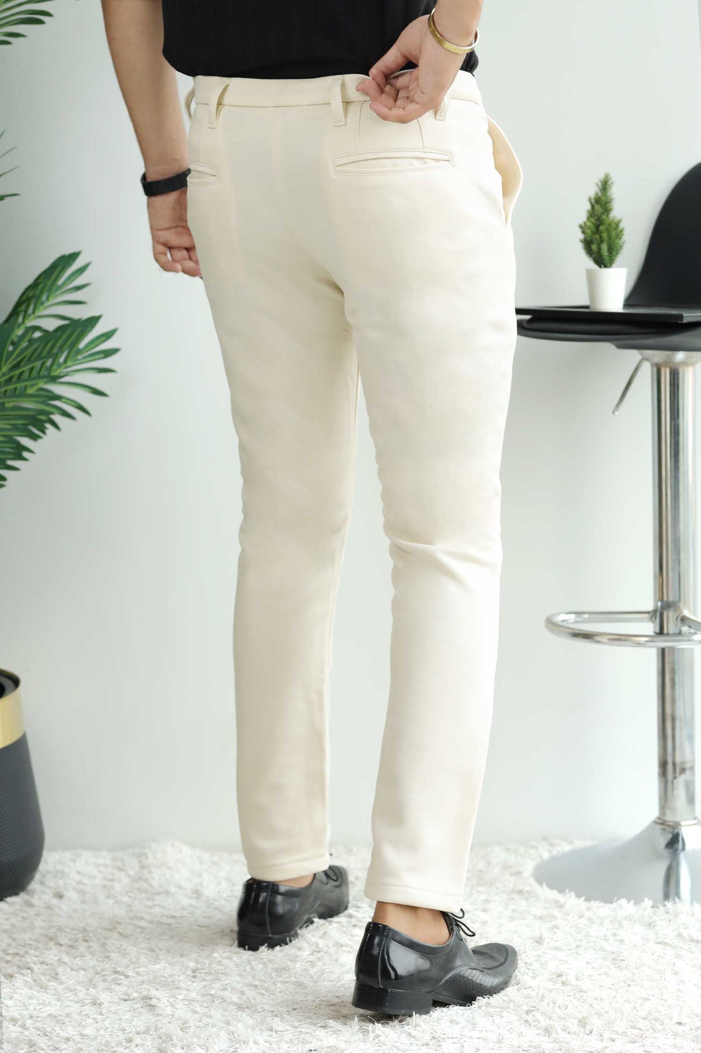 Elegant Self Texture Knitted Cotton Ankle fit Pant