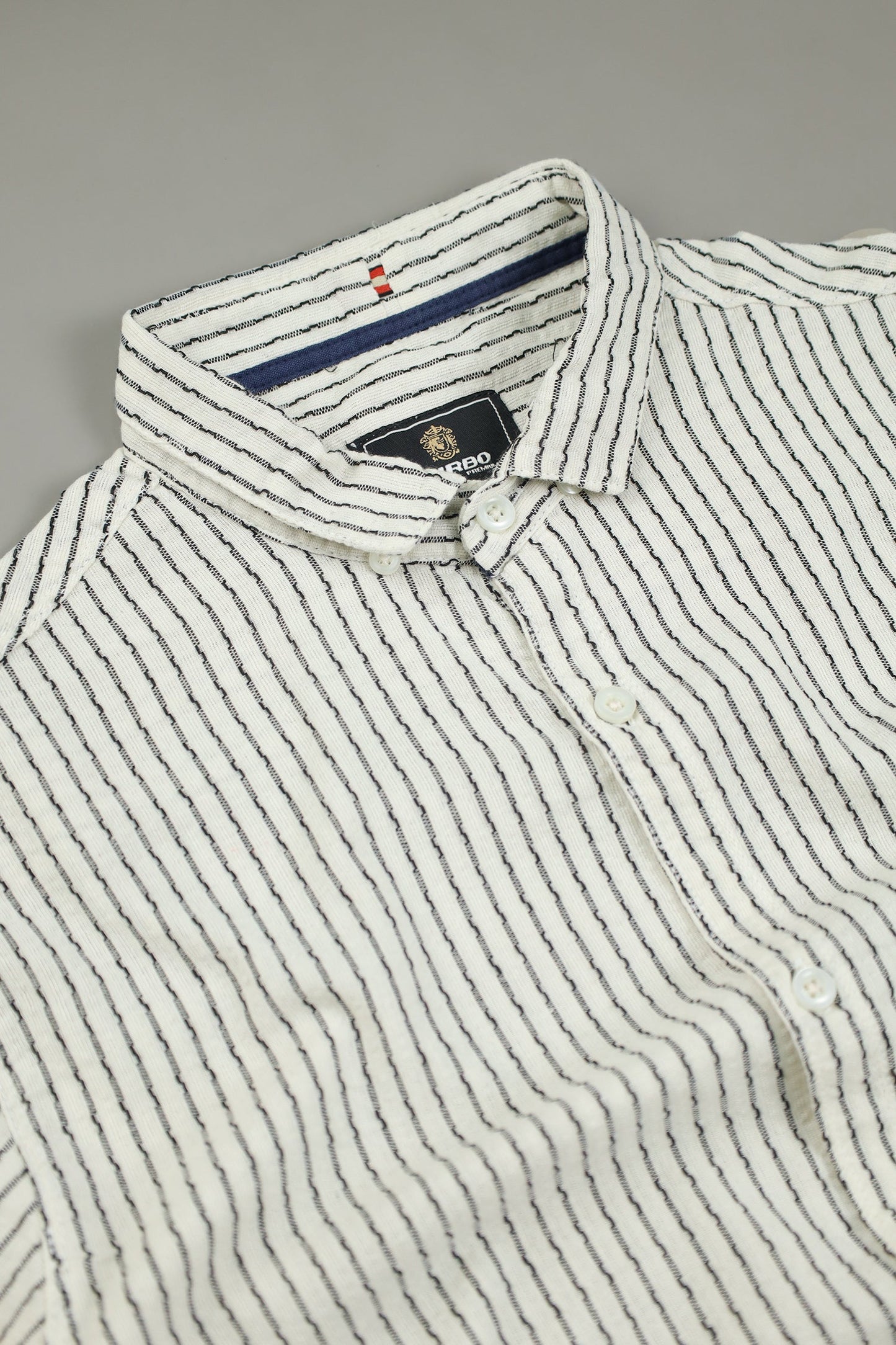 Turbo Lining Check Creation Long Sleeve Cotton Casual Shirt In Creem