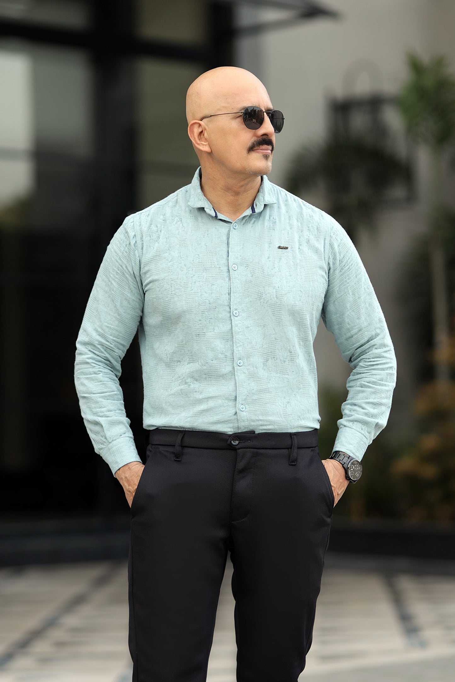 Turbo Vintage Patterend Long Sleeve Cotton Casual Shirt