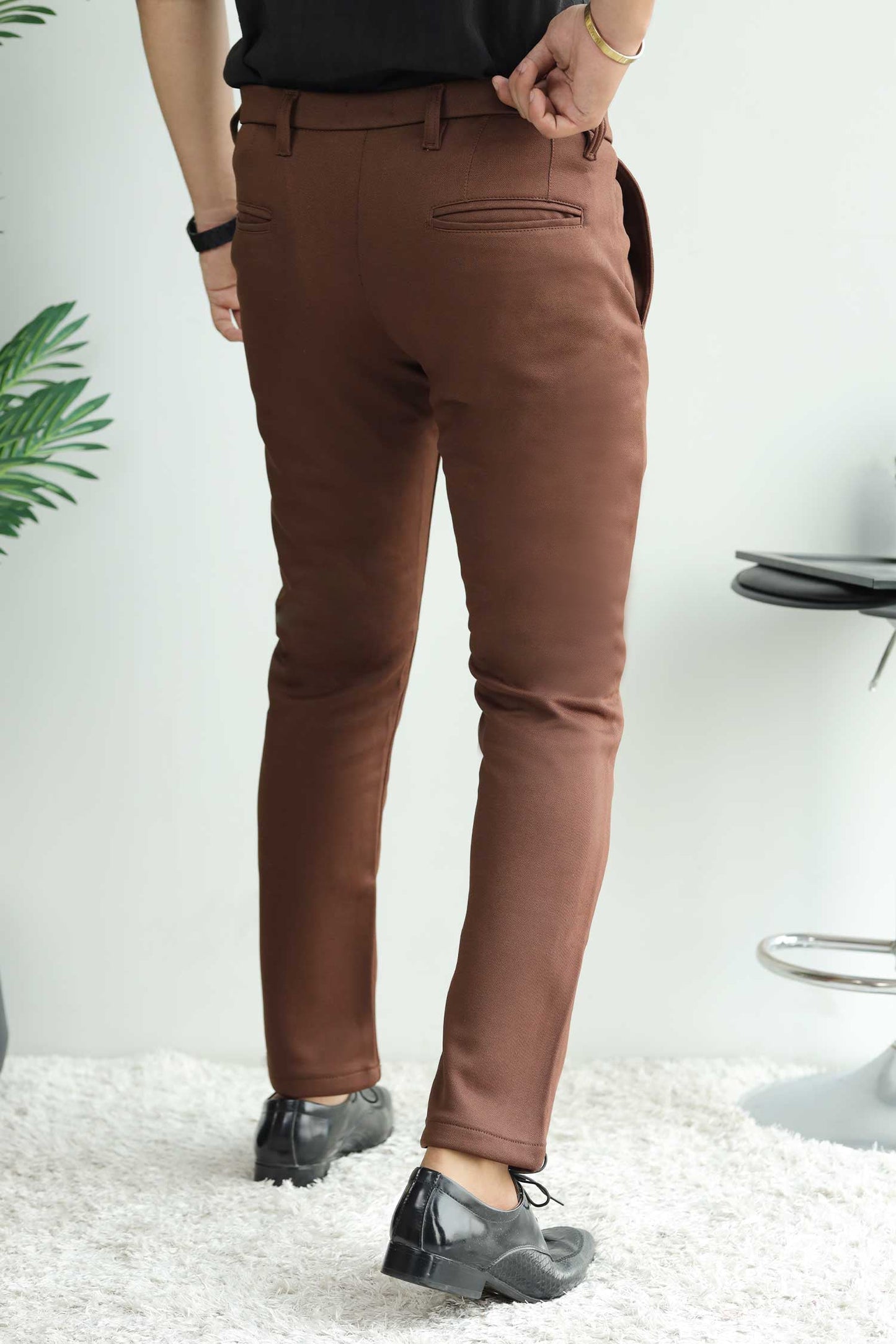 Elegant Self Texture Knitted Cotton Ankle fit Pant