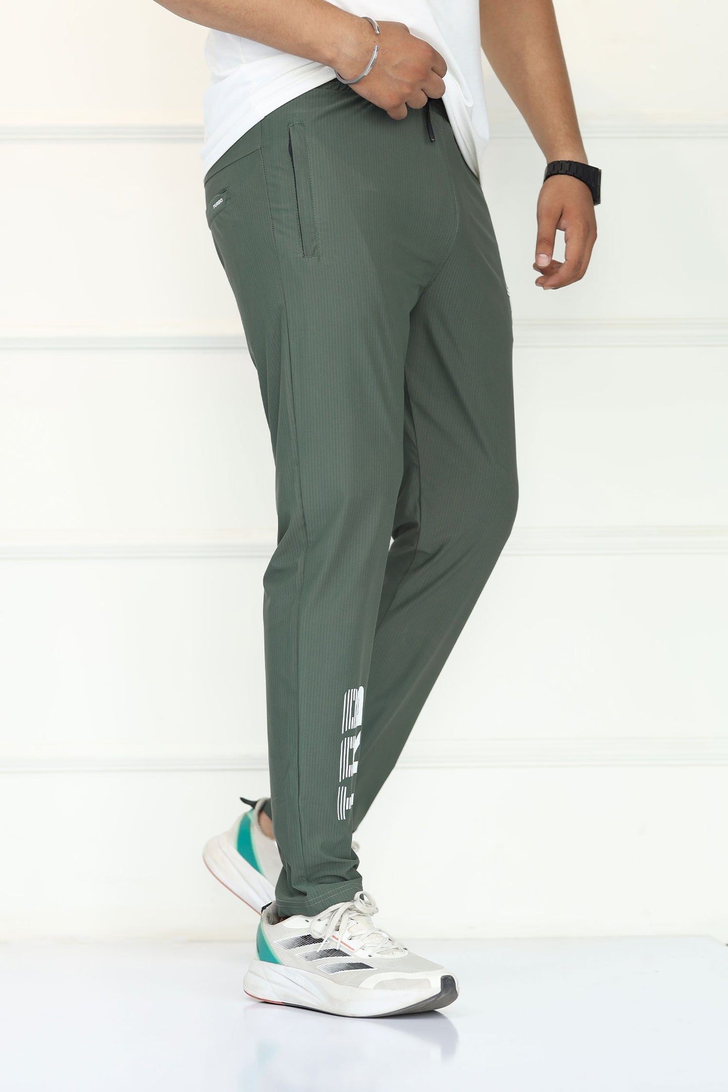 Turbo 'TRB Division' Sportswear Mesh Dry-fit Trouser In Dark Green