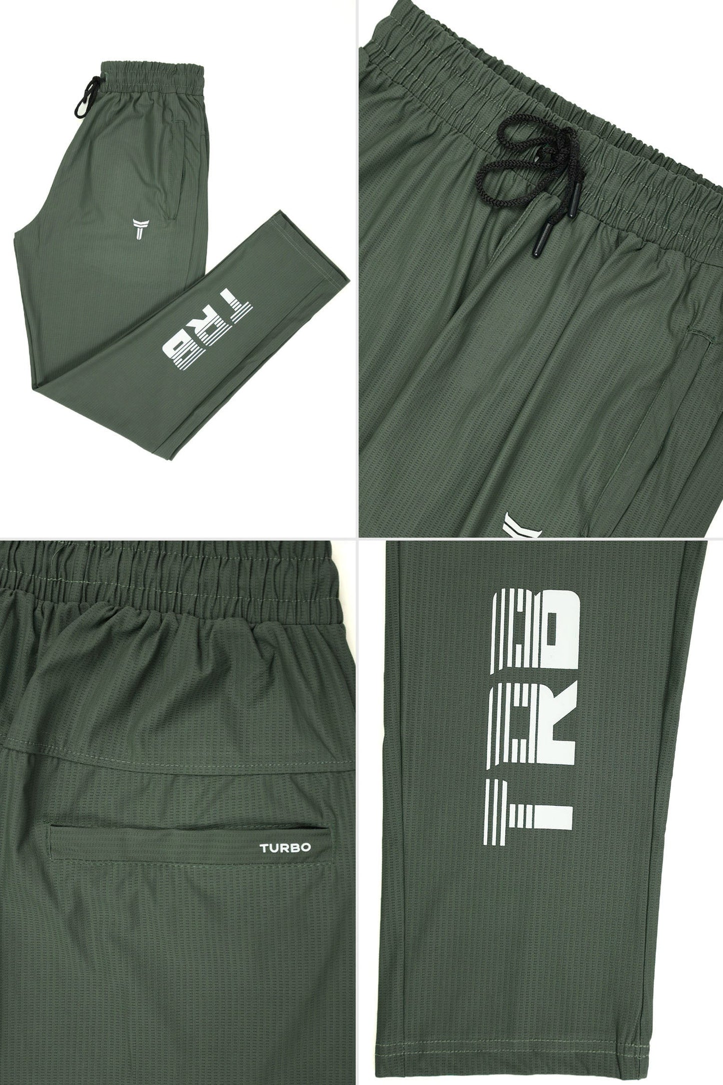 Turbo 'TRB Division' Sportswear Mesh Dry-fit Trouser In Dark Green