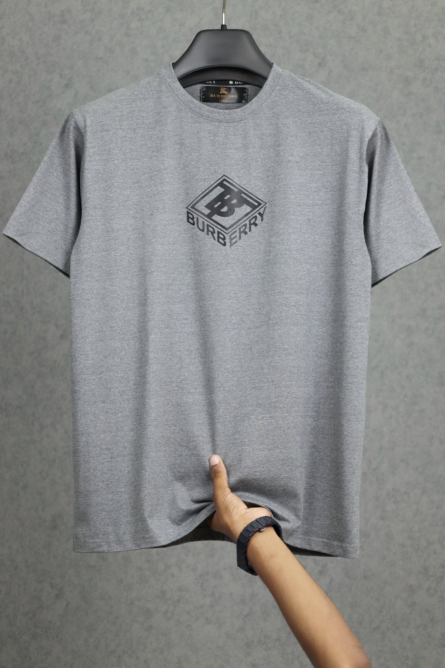 Brbrry Classic Monogram & Logo Tape Crew Neck Tee
