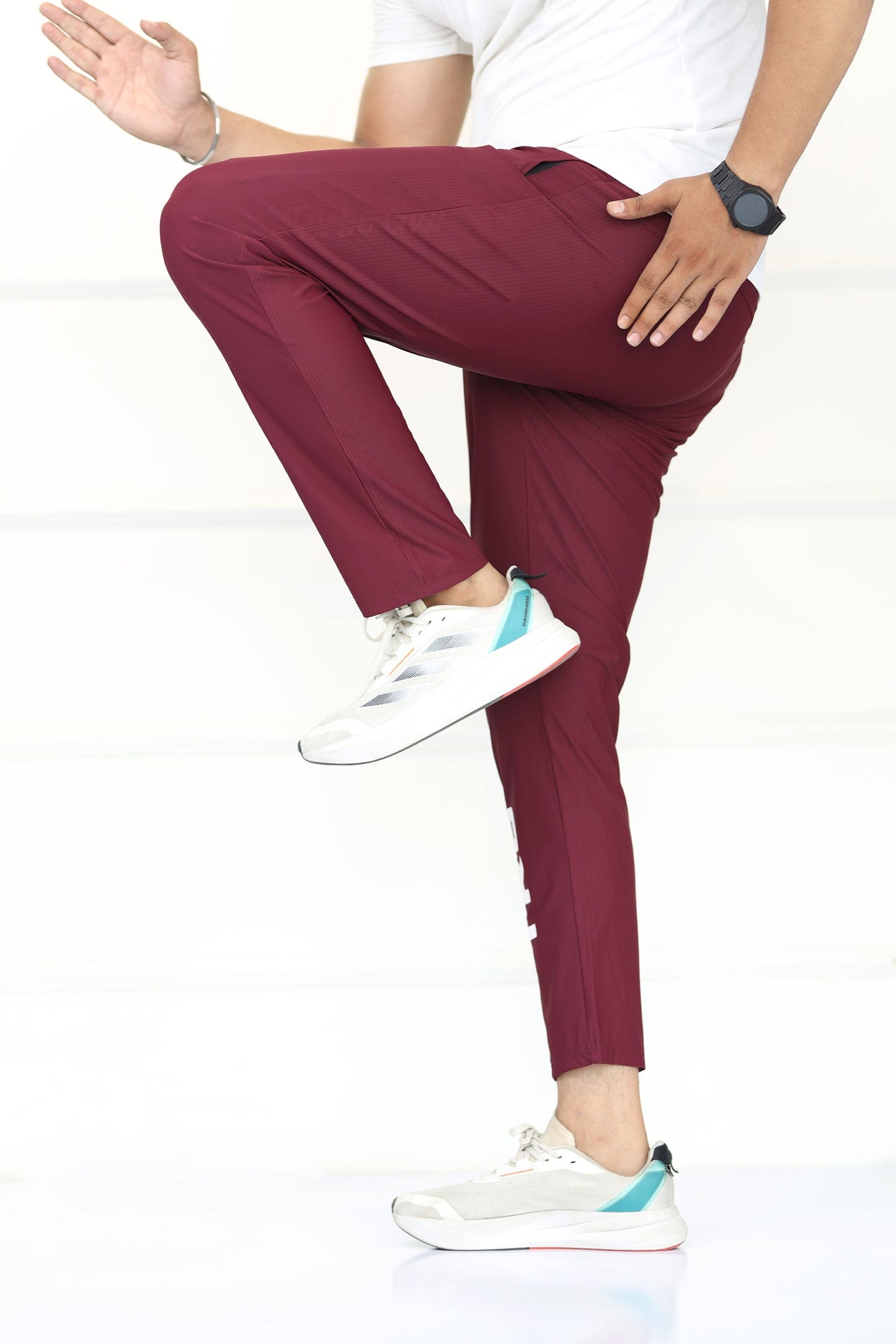 Turbo 'TRB Division' Sportswear Mesh Dry-fit Trouser In Dark Maroon