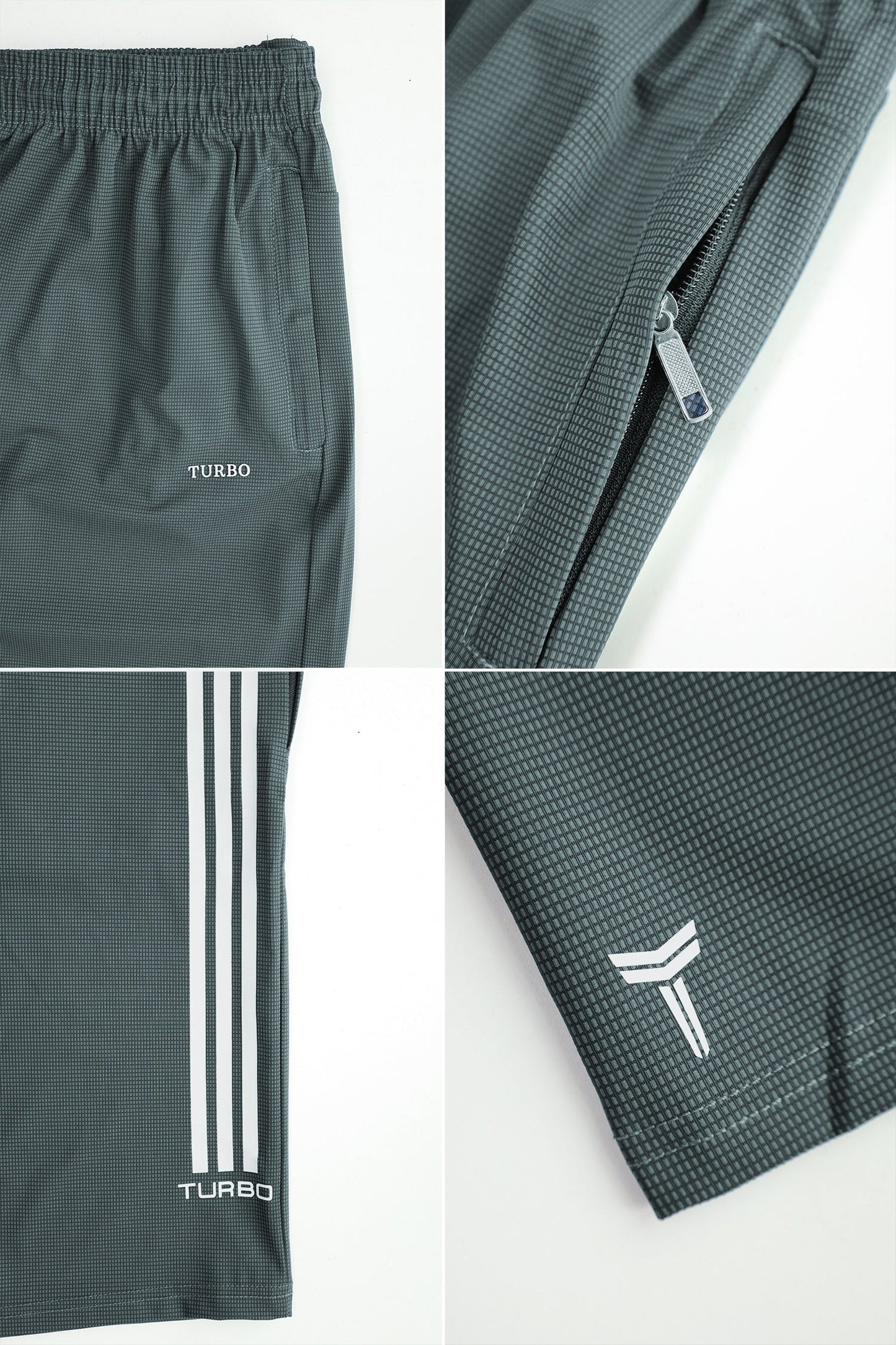 Turbo Trackside Triple Stripe Big Size Dry-Fit Men's Shorts