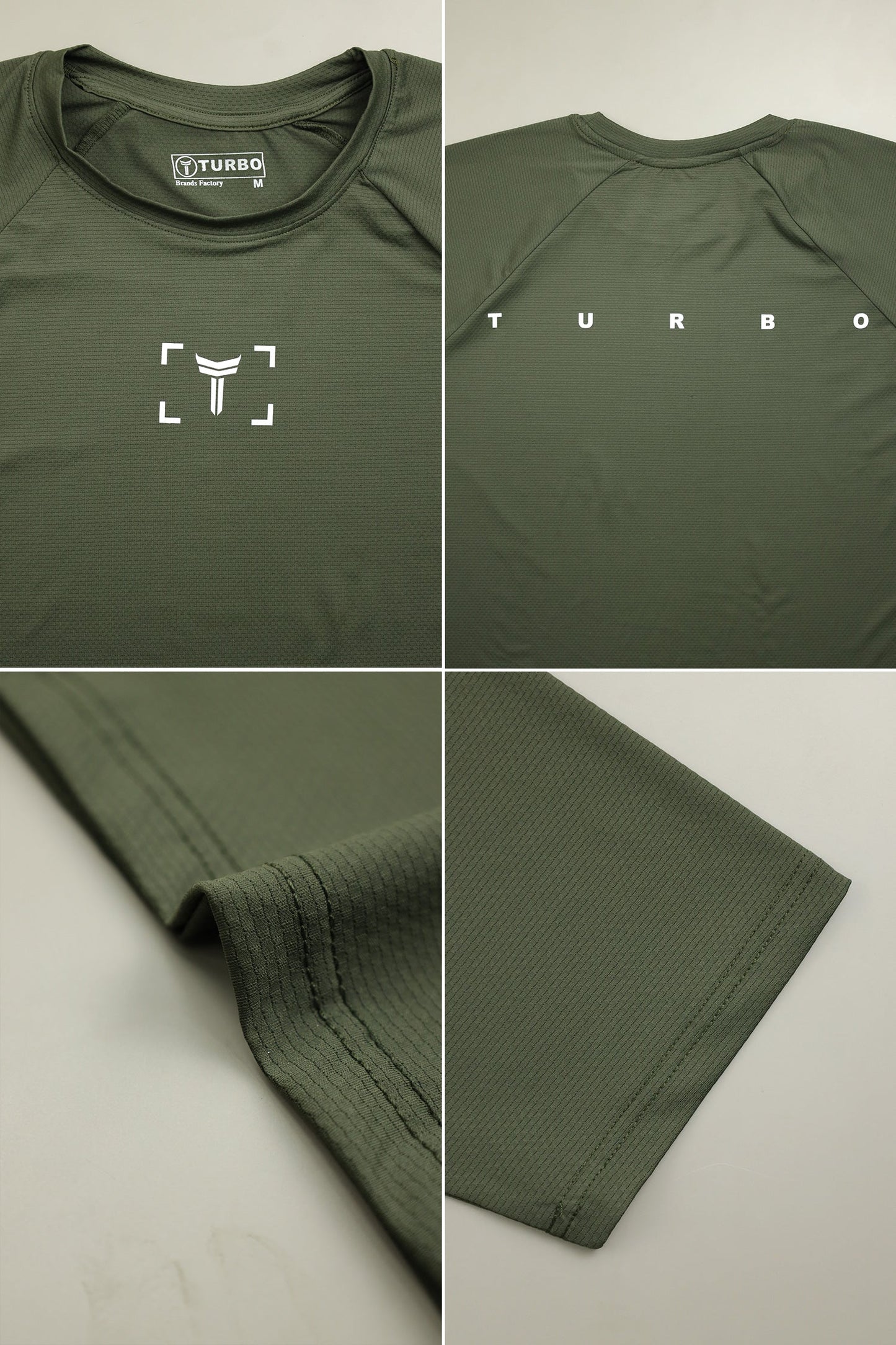 Turbo 'Reticle' Precision Training Mesh Dry-Fit Tee In Olive Green