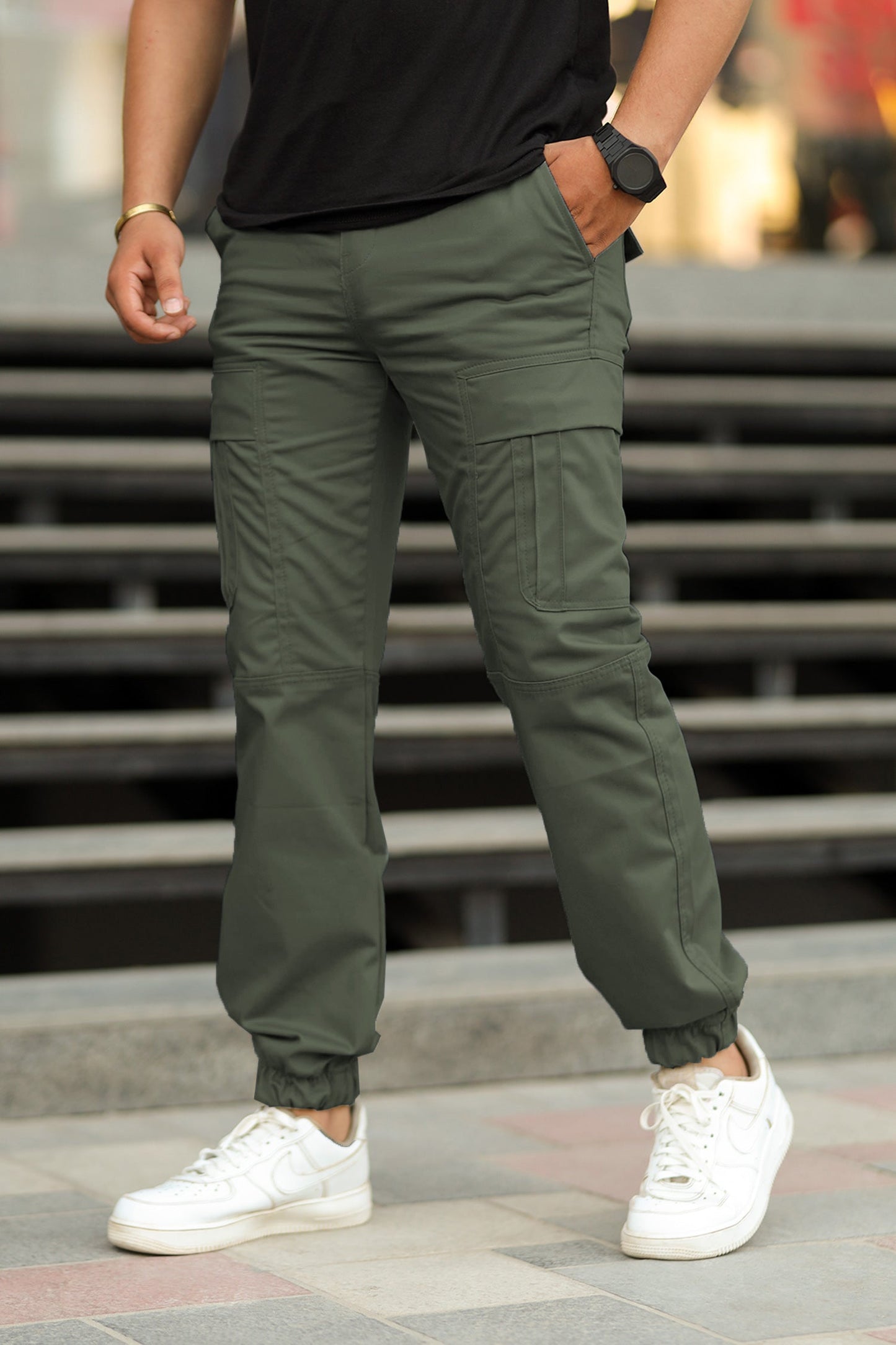 Turbo's Essential Baggy Fit Cargo Trouser In Green