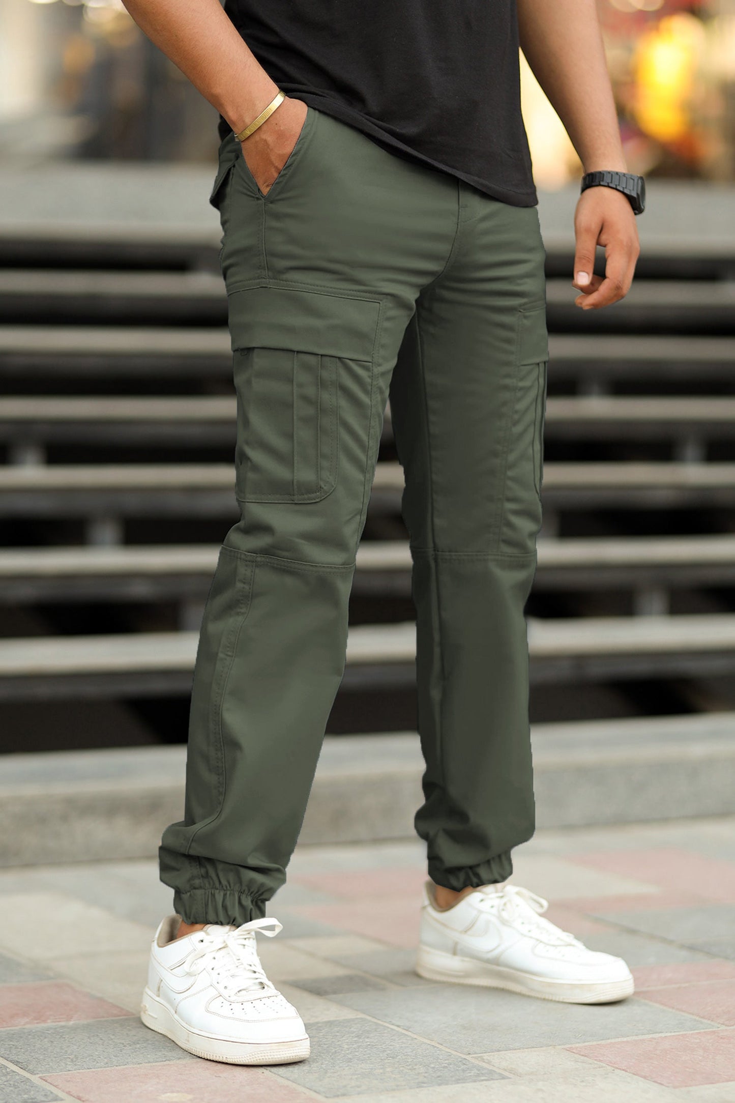 Turbo's Essential Baggy Fit Cargo Trouser In Green