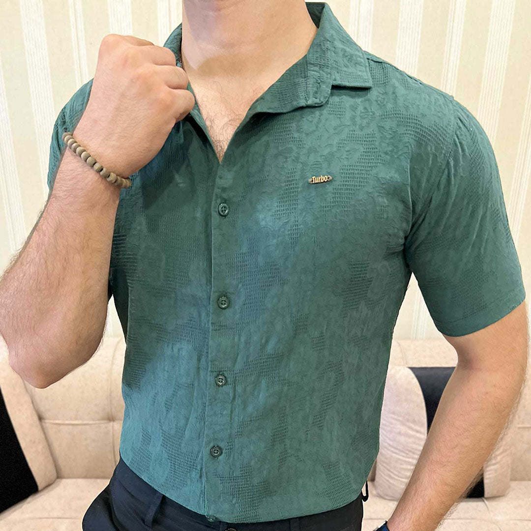 Turbo Artistic Touch Comfort Casual Shirt In Green