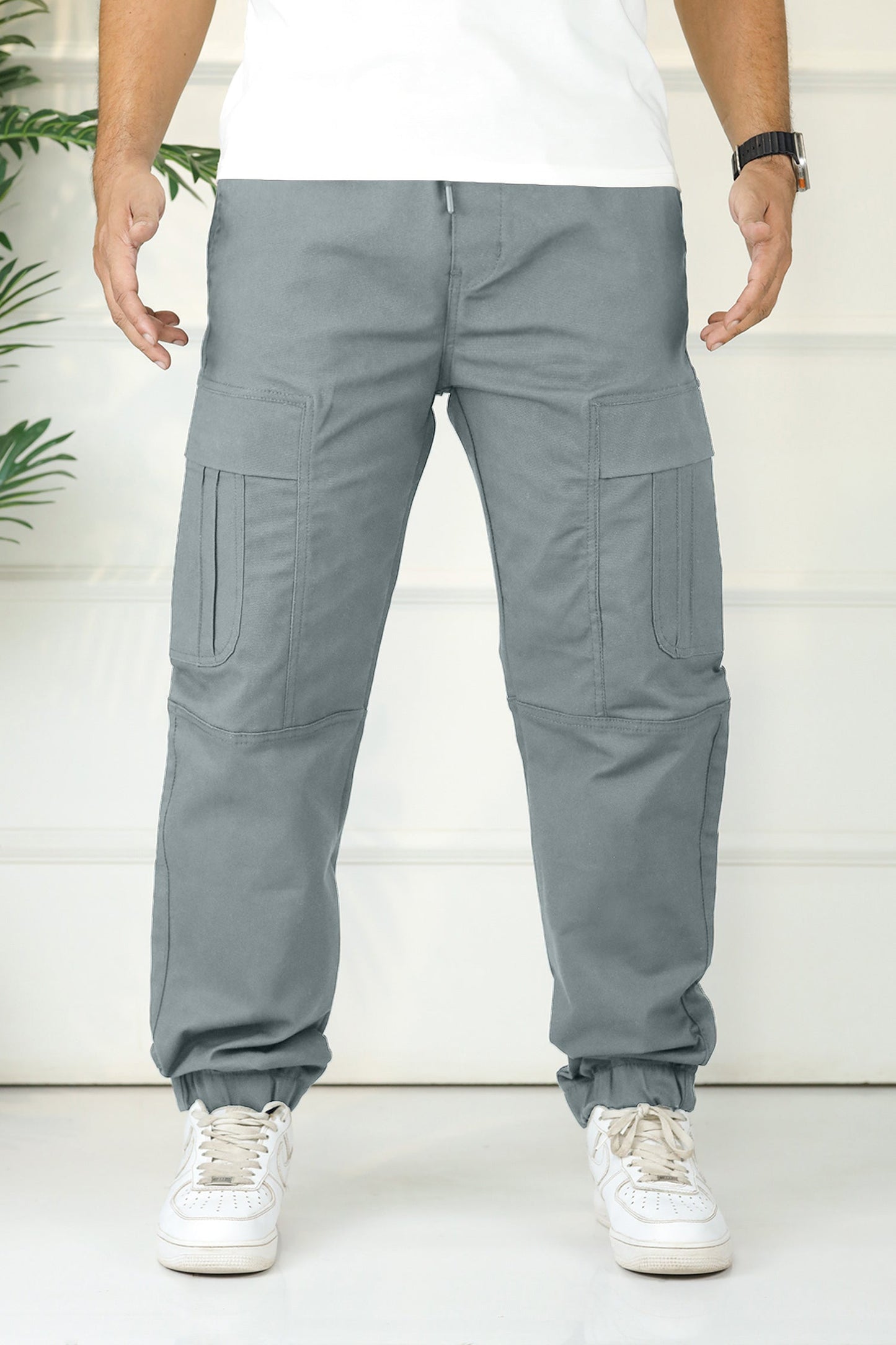 Turbo's Essential Baggy Fit Cargo Trouser In Grey