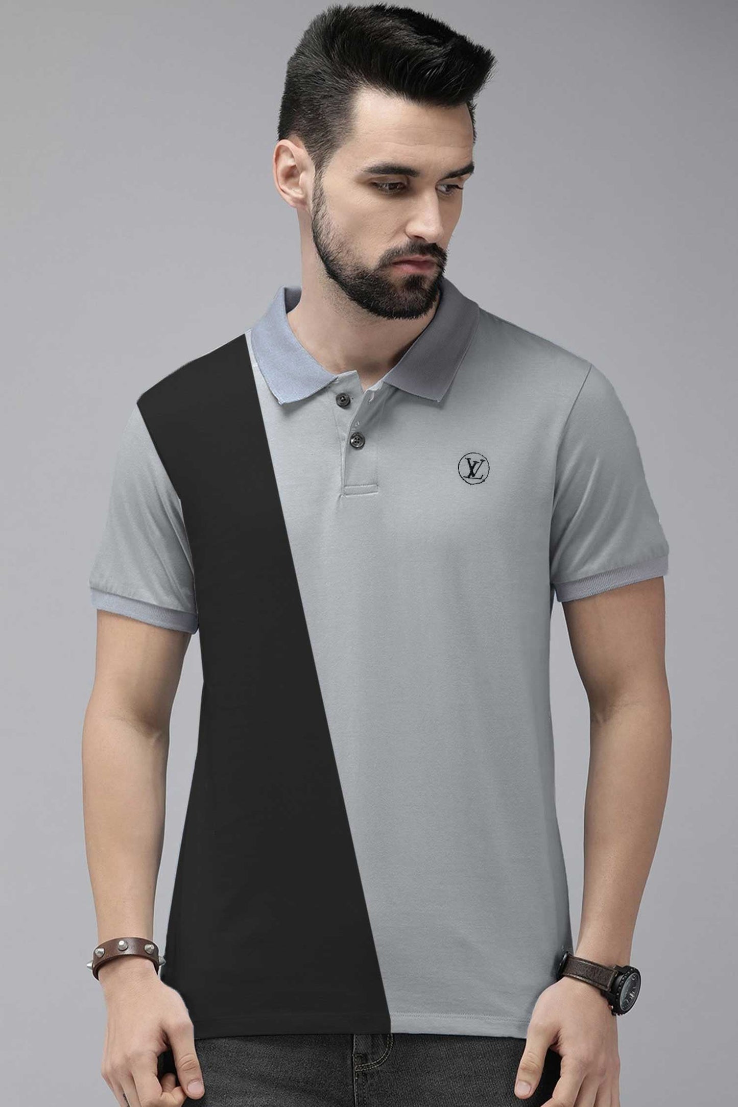LV Apex Cross Panel Men's Polo Shirt